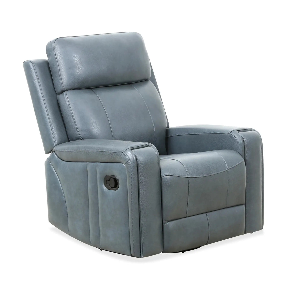 Primo Cavron Fauteuil Berçant Pivotant Inclinable en Cuir Bleu