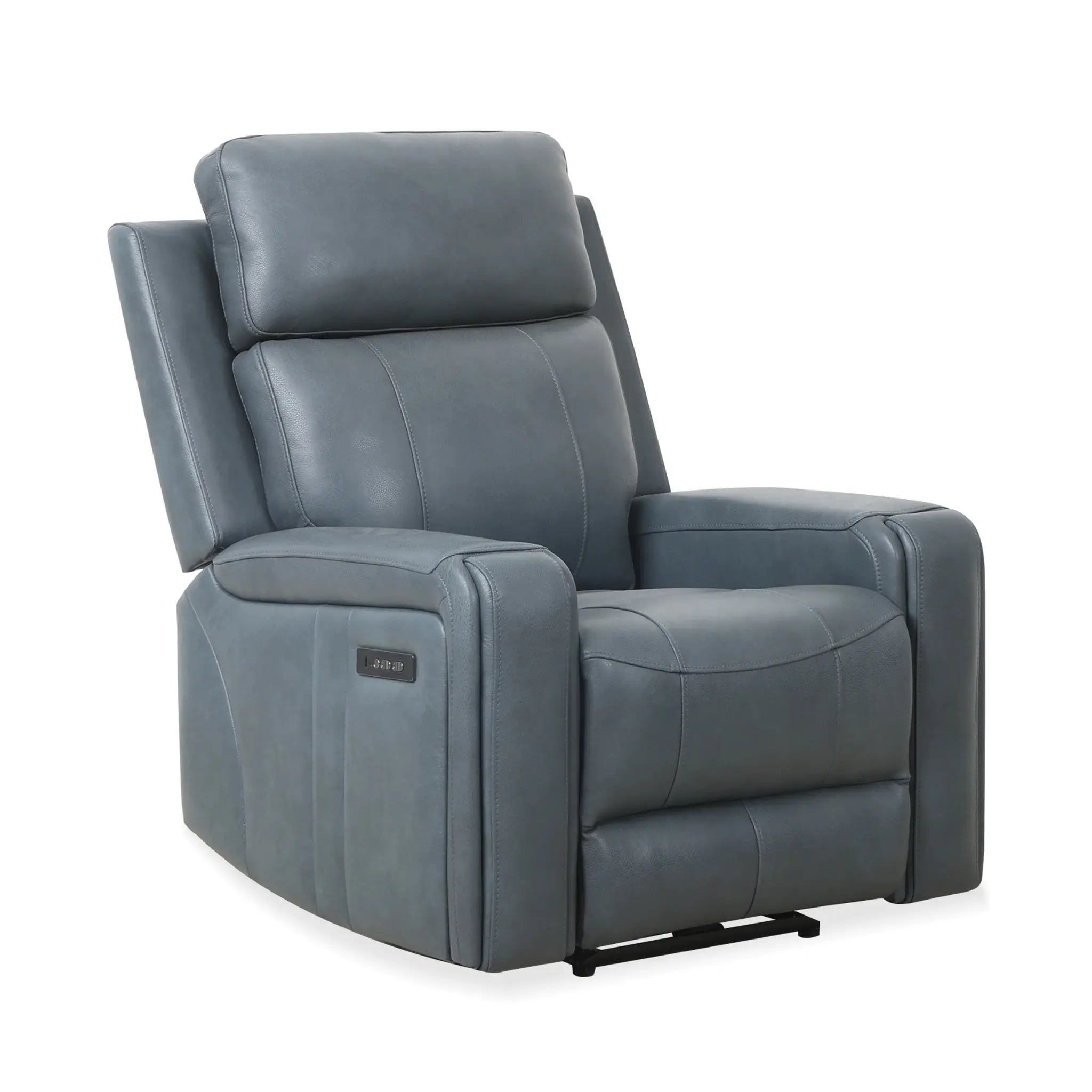 Primo Cavron Fauteuil Berçant et Inclinable Électrique Cuir Bleu