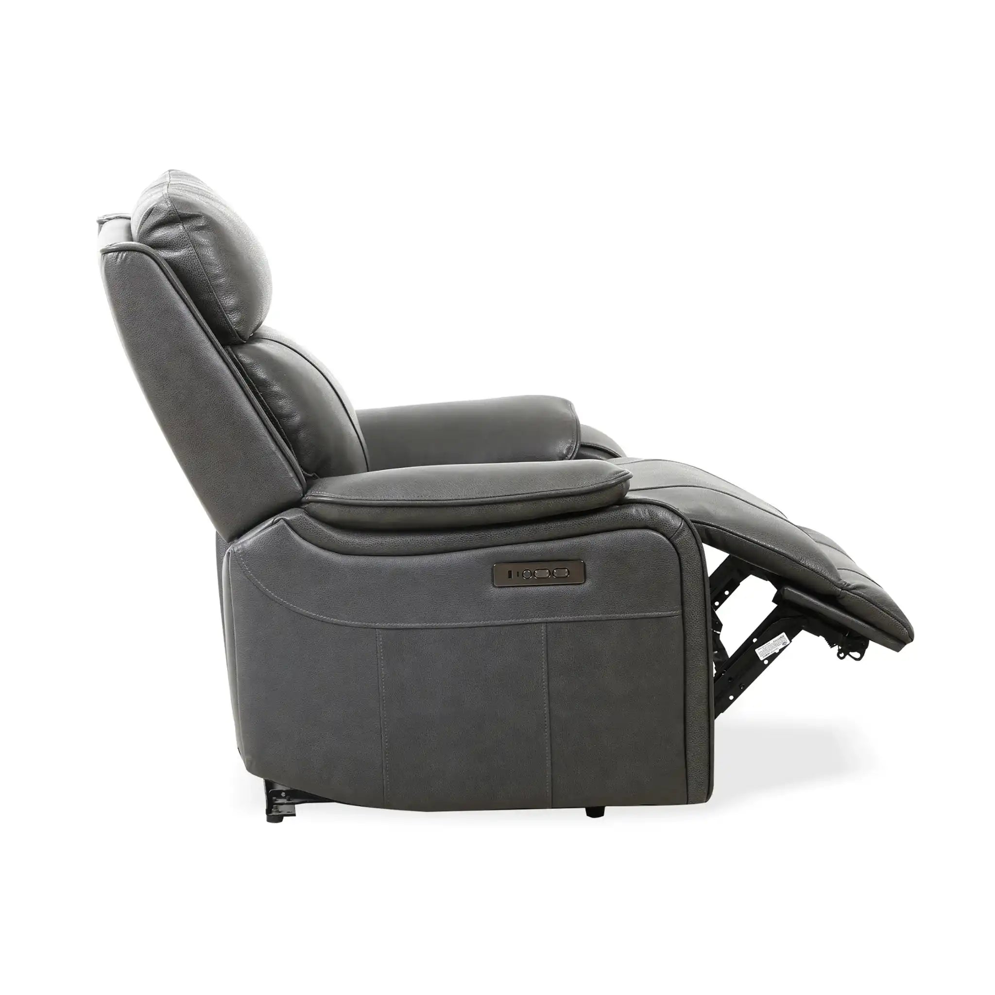 Primo Brindle Fauteuil Berçant Inclinable Électrique Cuir Anthracite
