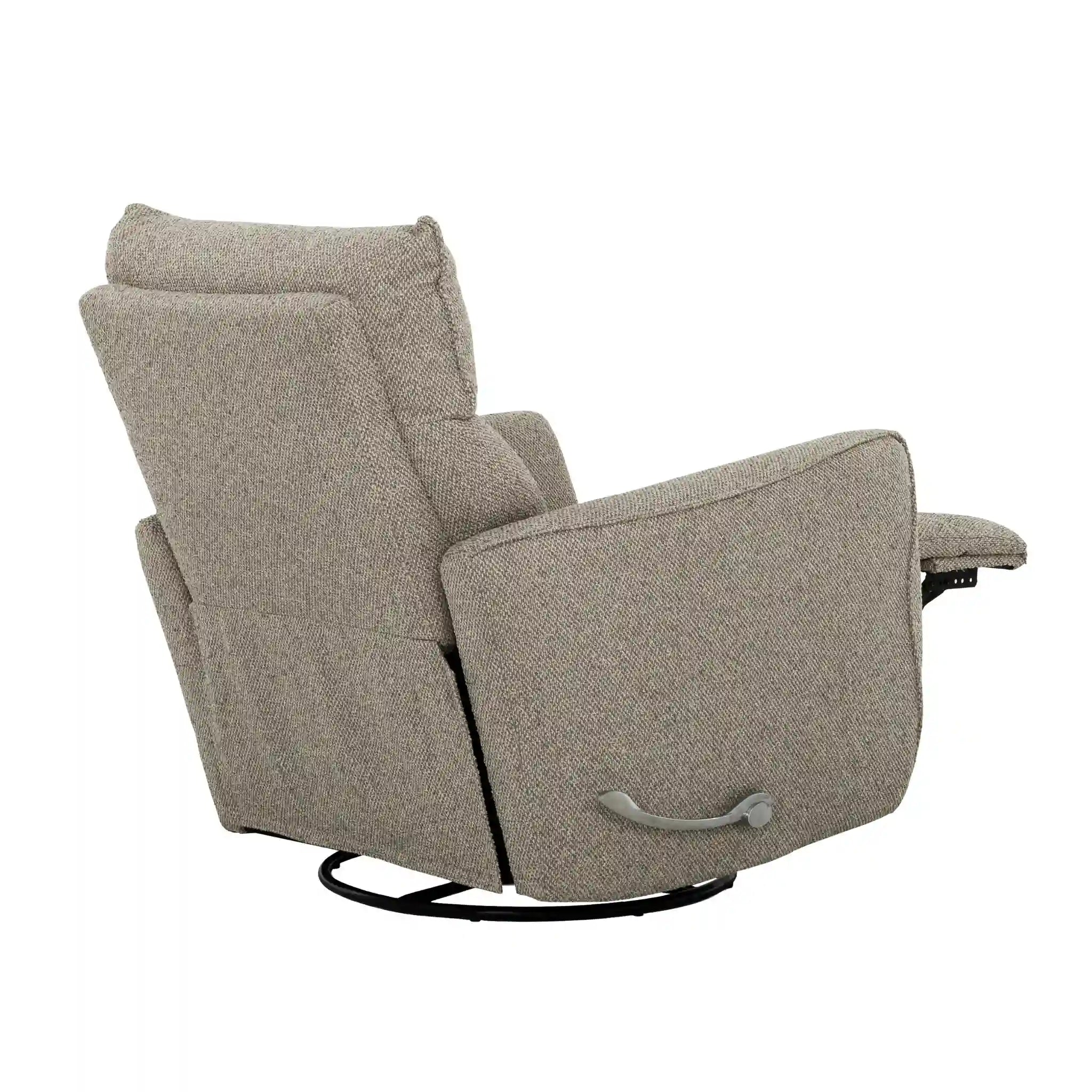 Primo Owen Fauteuil Berçant et Pivotant Inclinable en Tissu Beige