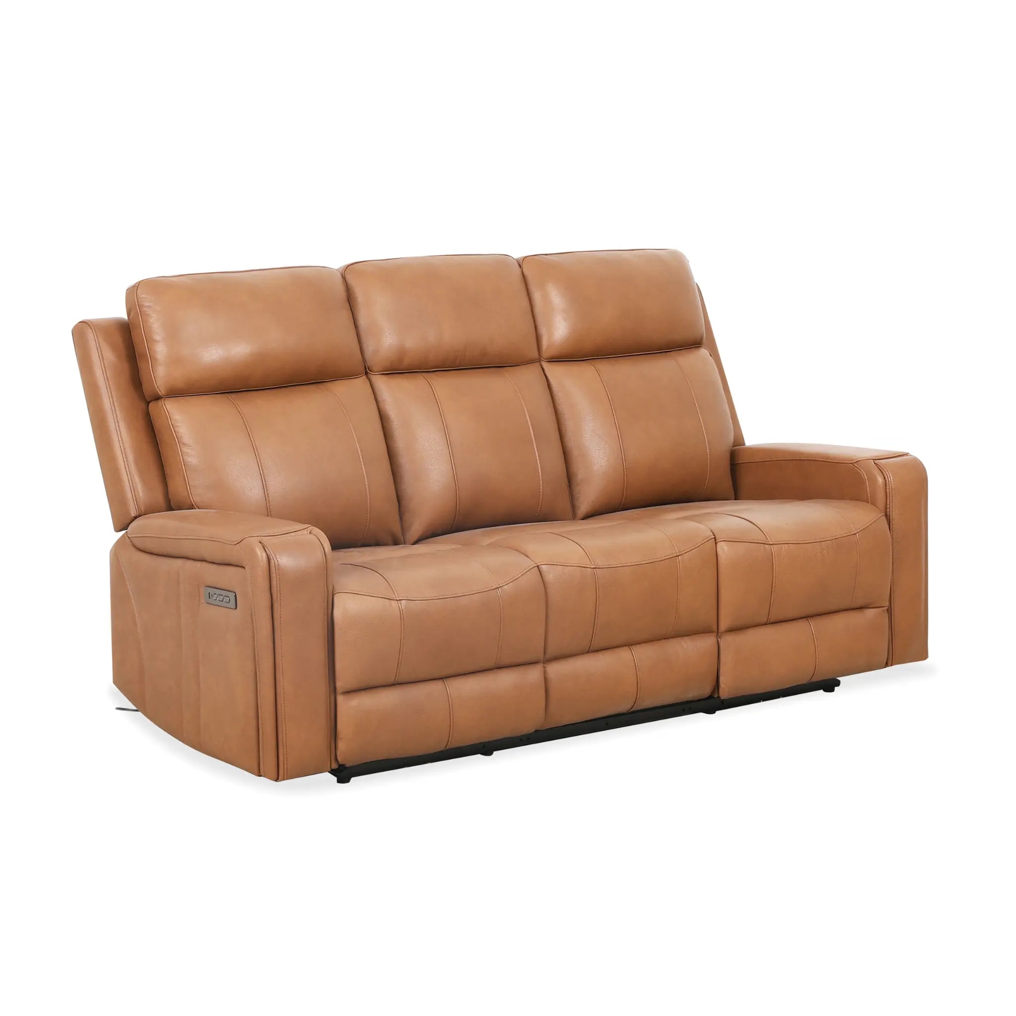 Primo Cavron Sofa Trois Places Inclinable Électrique Cognac