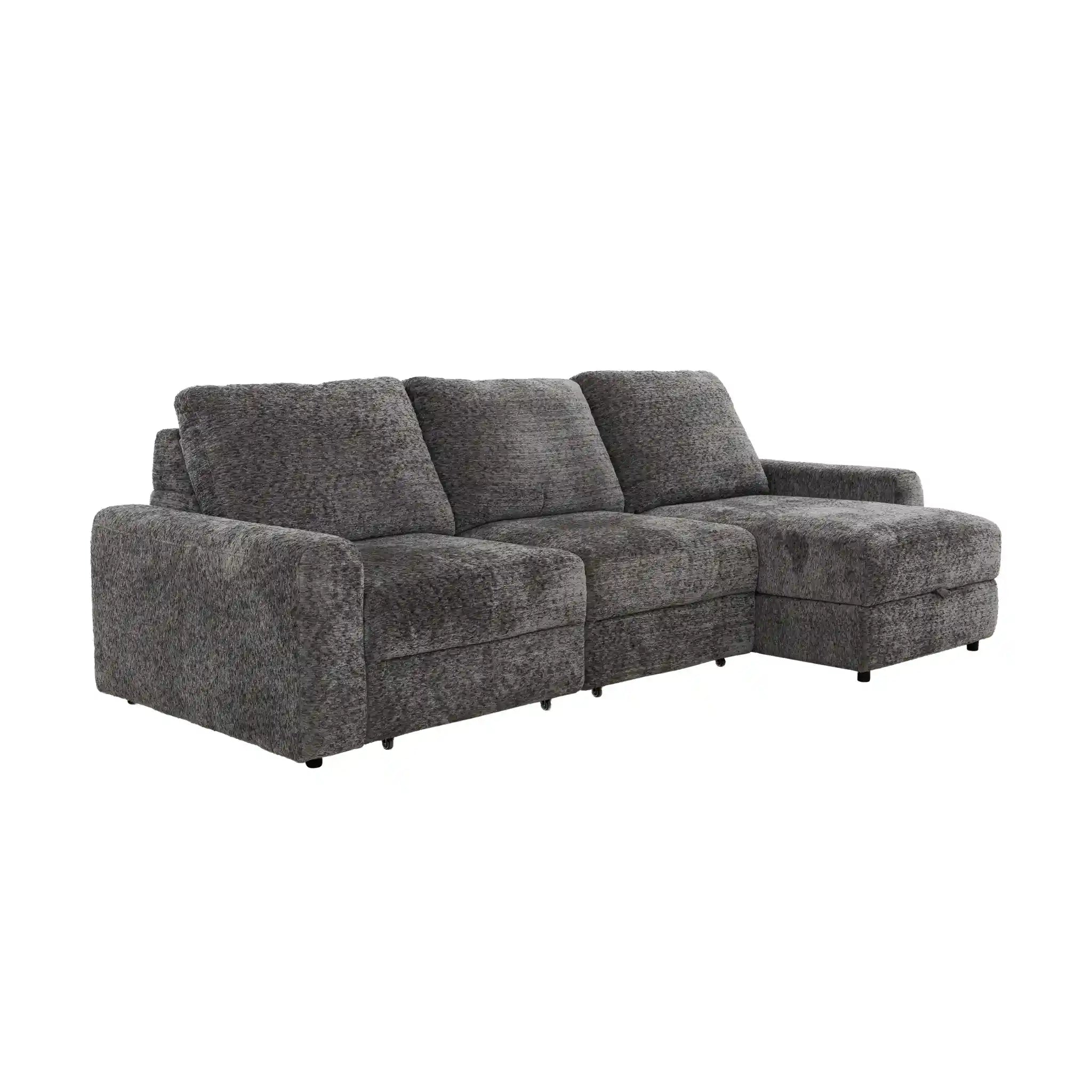 Infinity Sofa avec Rangement et Assises Coulissantes Électriques Gris