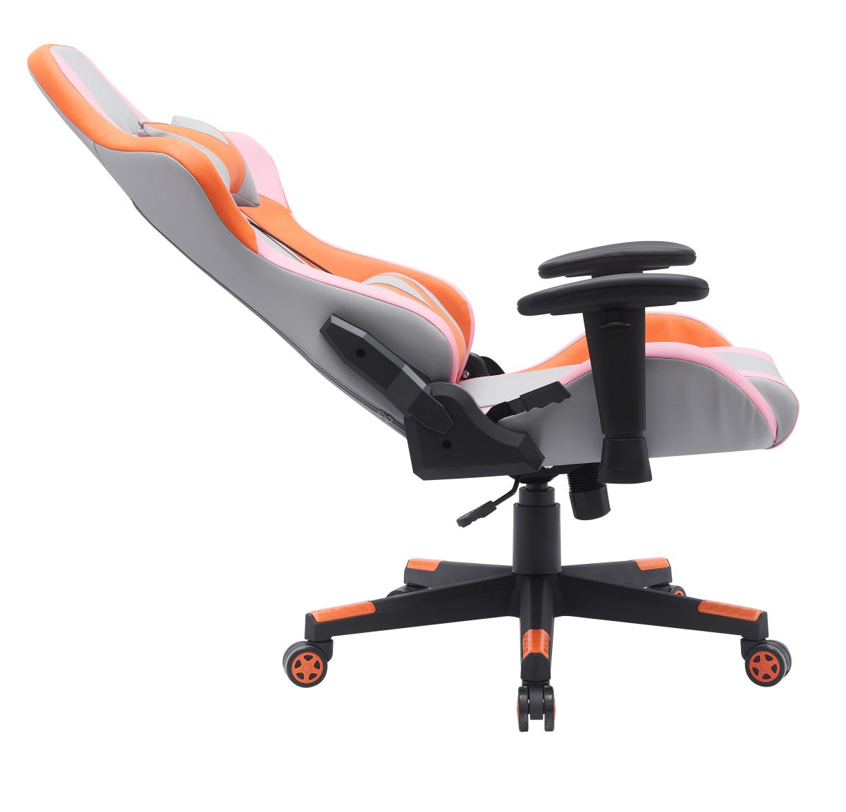 Fauteuil de gaming haute performance | Gris/Orange avec appui lombaire