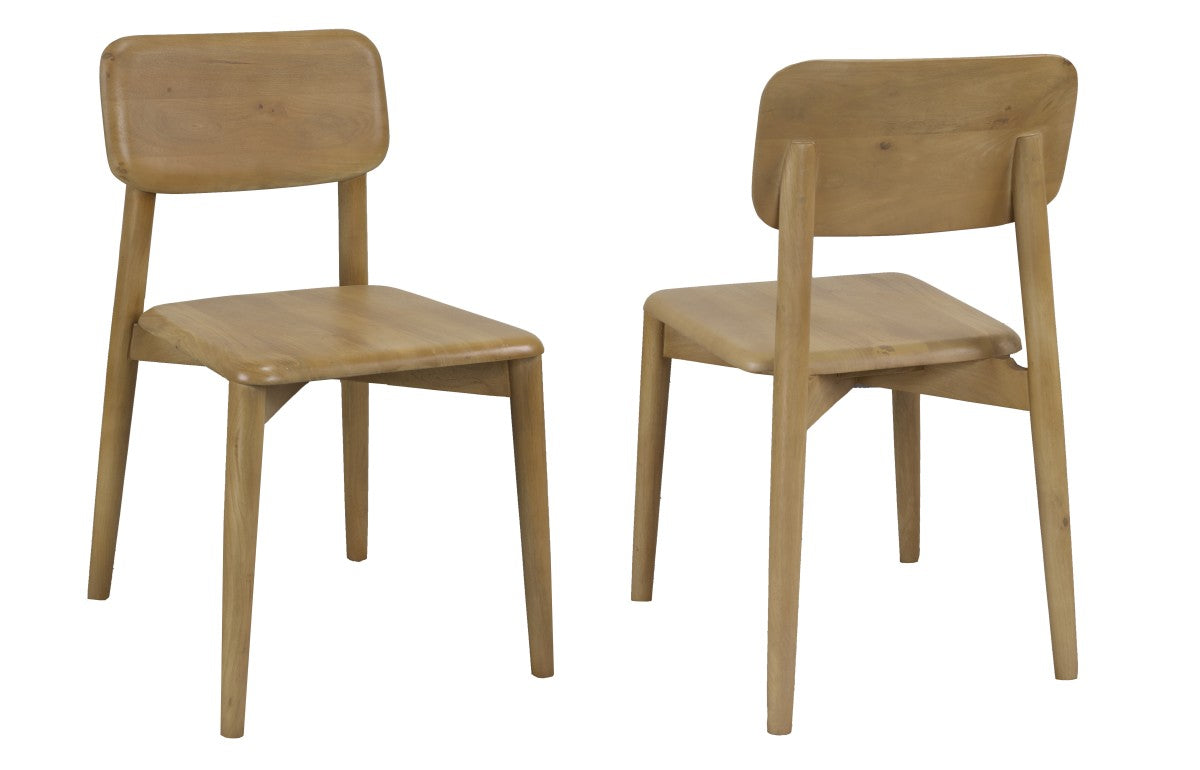 Chaises Stephano en manguier massif | Duo fini chêne chaud