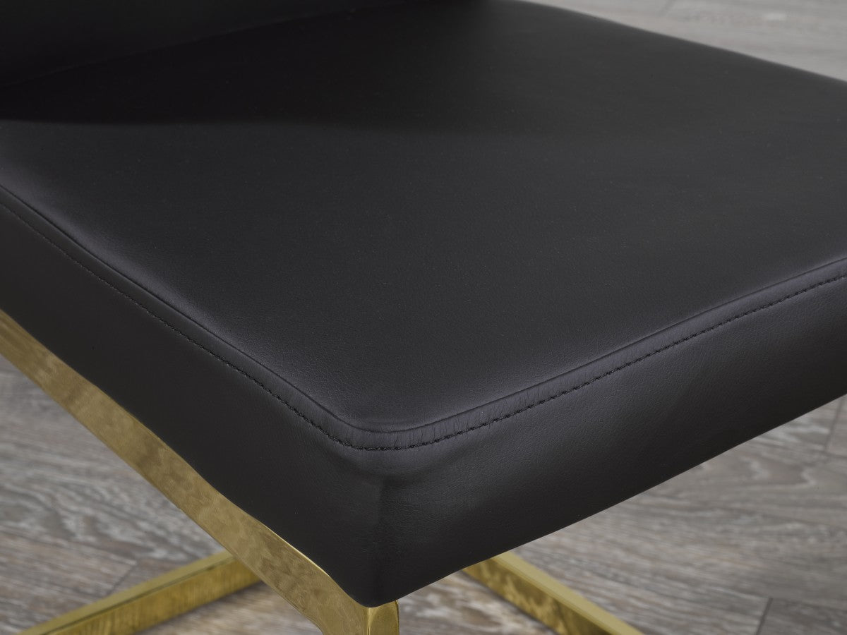 CHAISE DE SALLE À MANGER, JEU DE 2 - NOIR/OR ( Meuble Mtl )