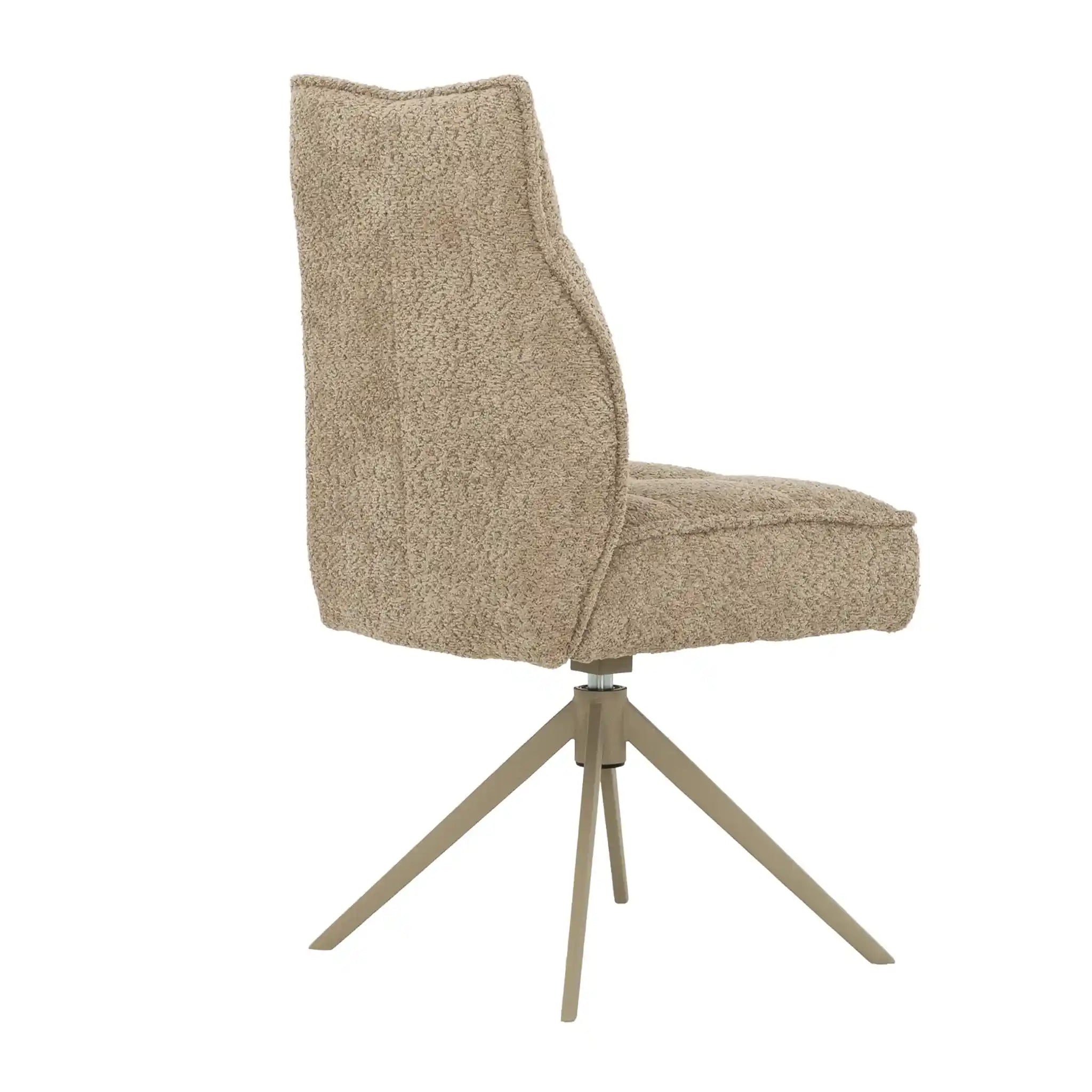 Ensemble de 2 Chaises de Cuisine Pivotantes en Tissu Gris - Primo