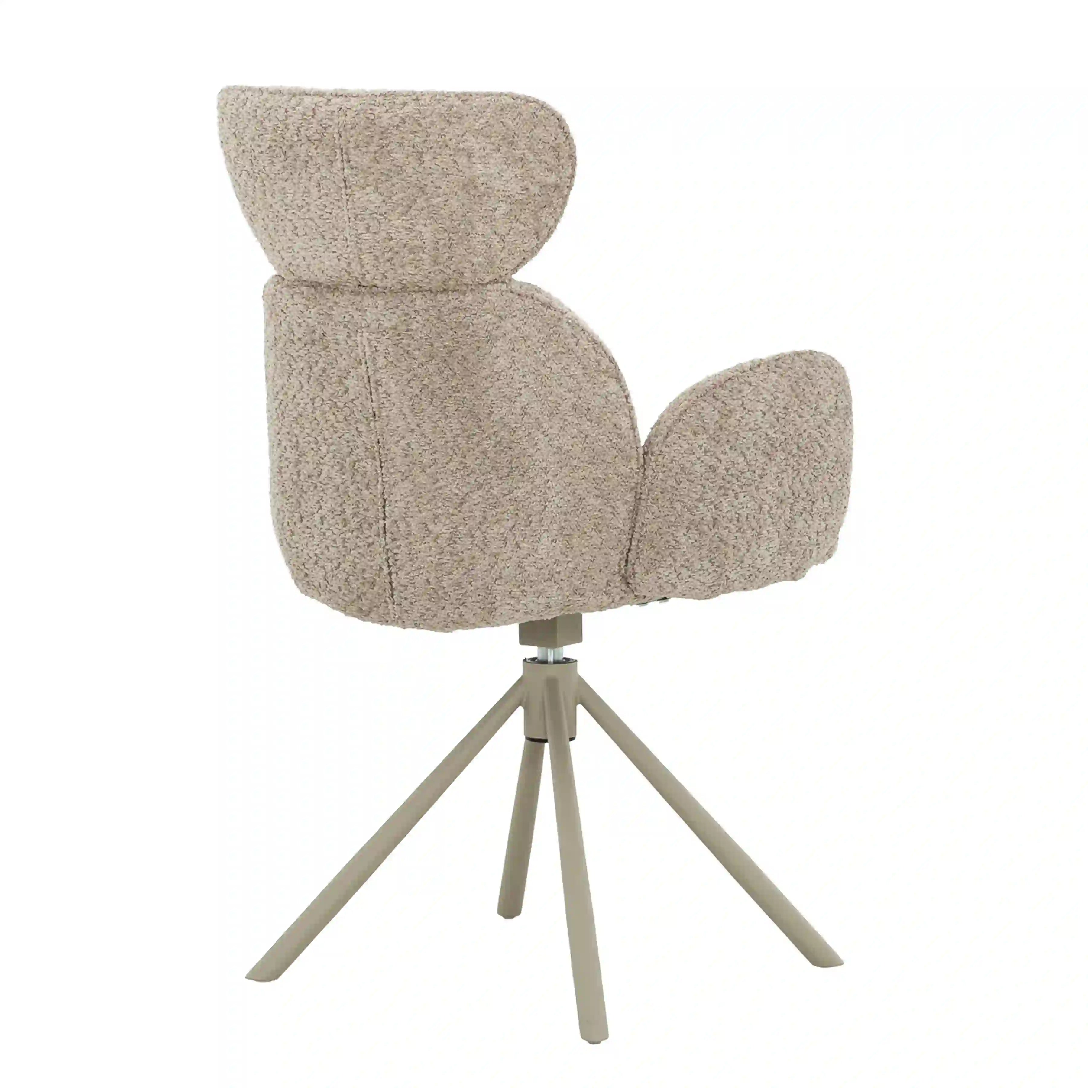 Primo International Ensemble de 2 Chaises de Cuisine Pivotantes en Tissu Taupe