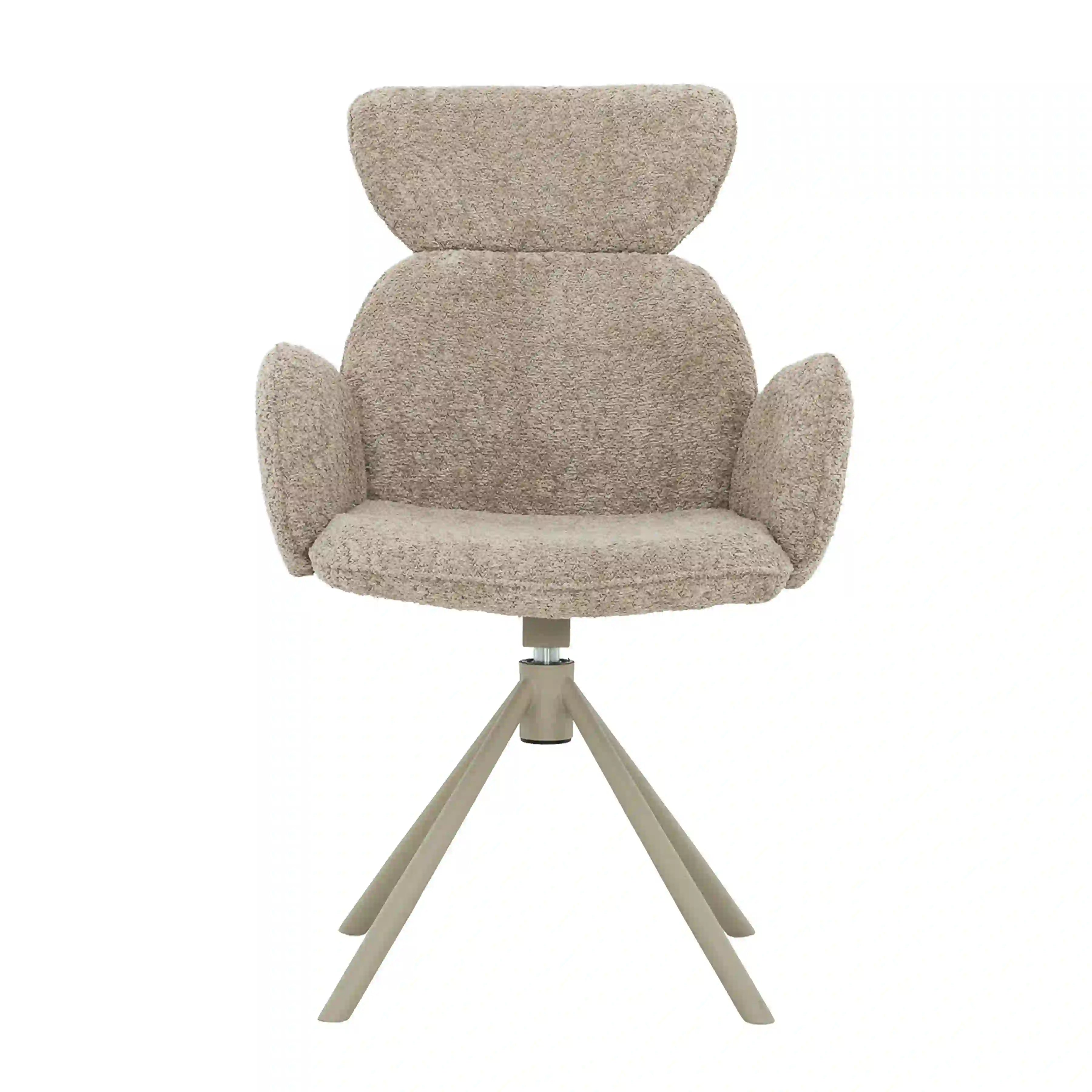 Primo International Ensemble de 2 Chaises de Cuisine Pivotantes en Tissu Taupe