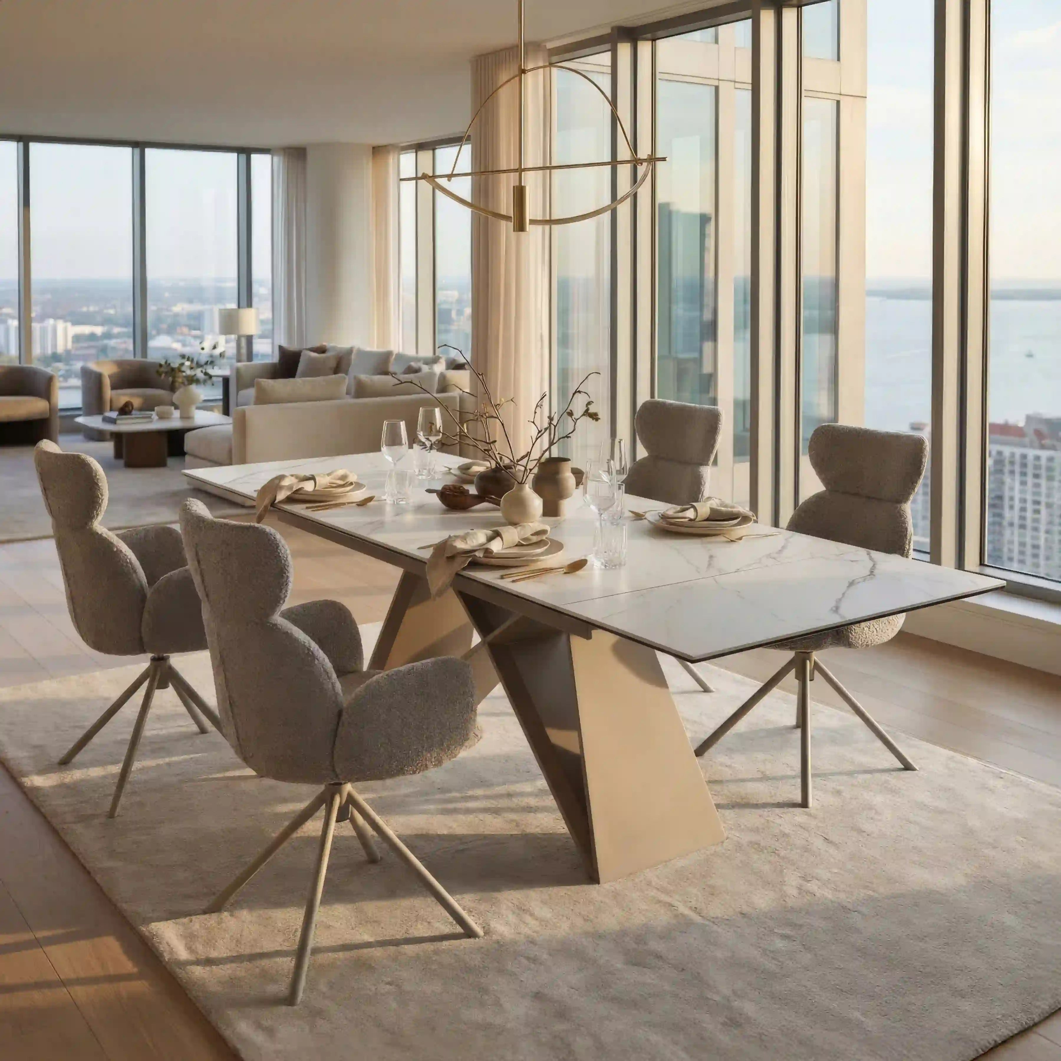 Primo International Ensemble de 2 Chaises de Cuisine Pivotantes en Tissu Taupe