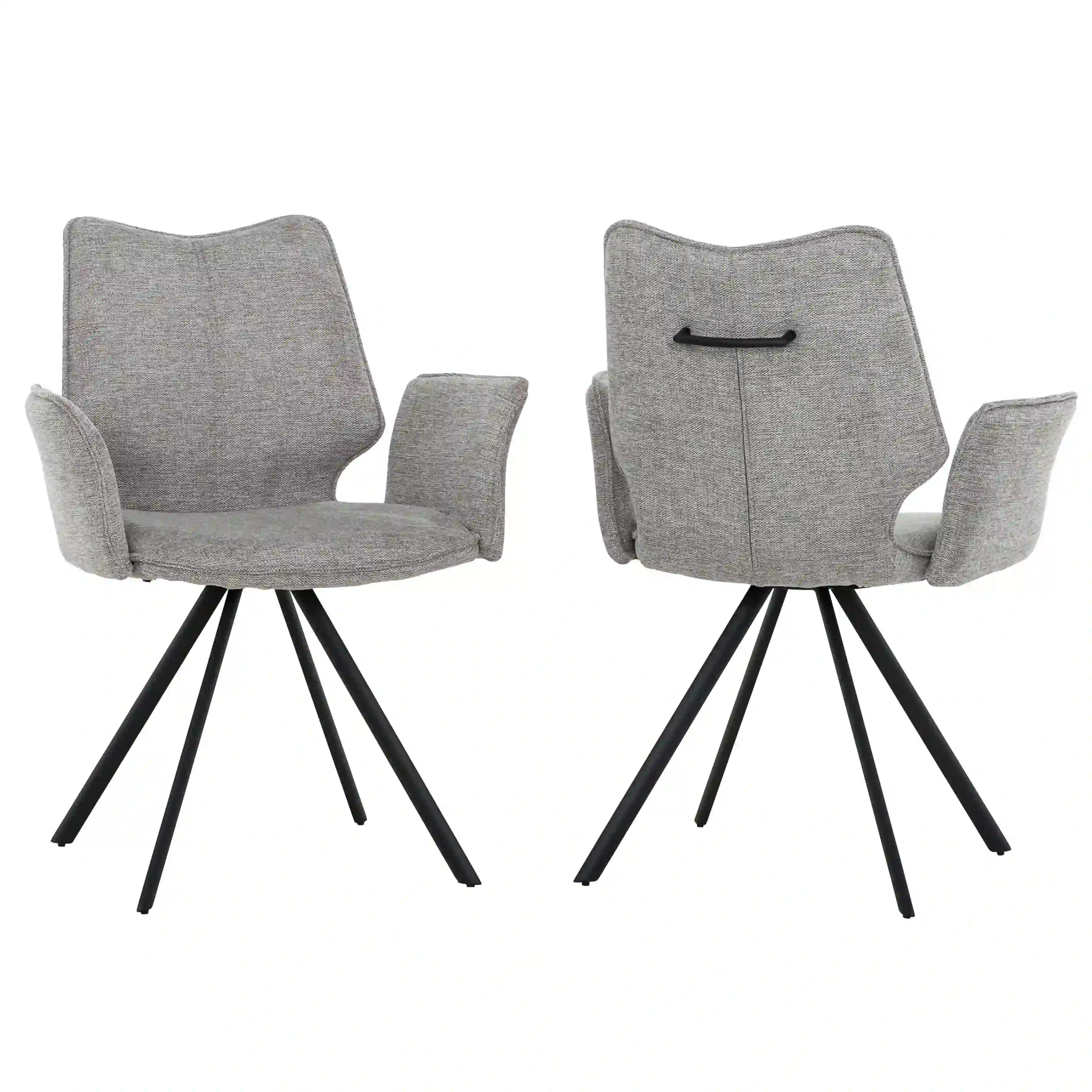 Primo Ensemble Salle à Manger Extensible 6 Places (71" à 94") - Noir et Gris