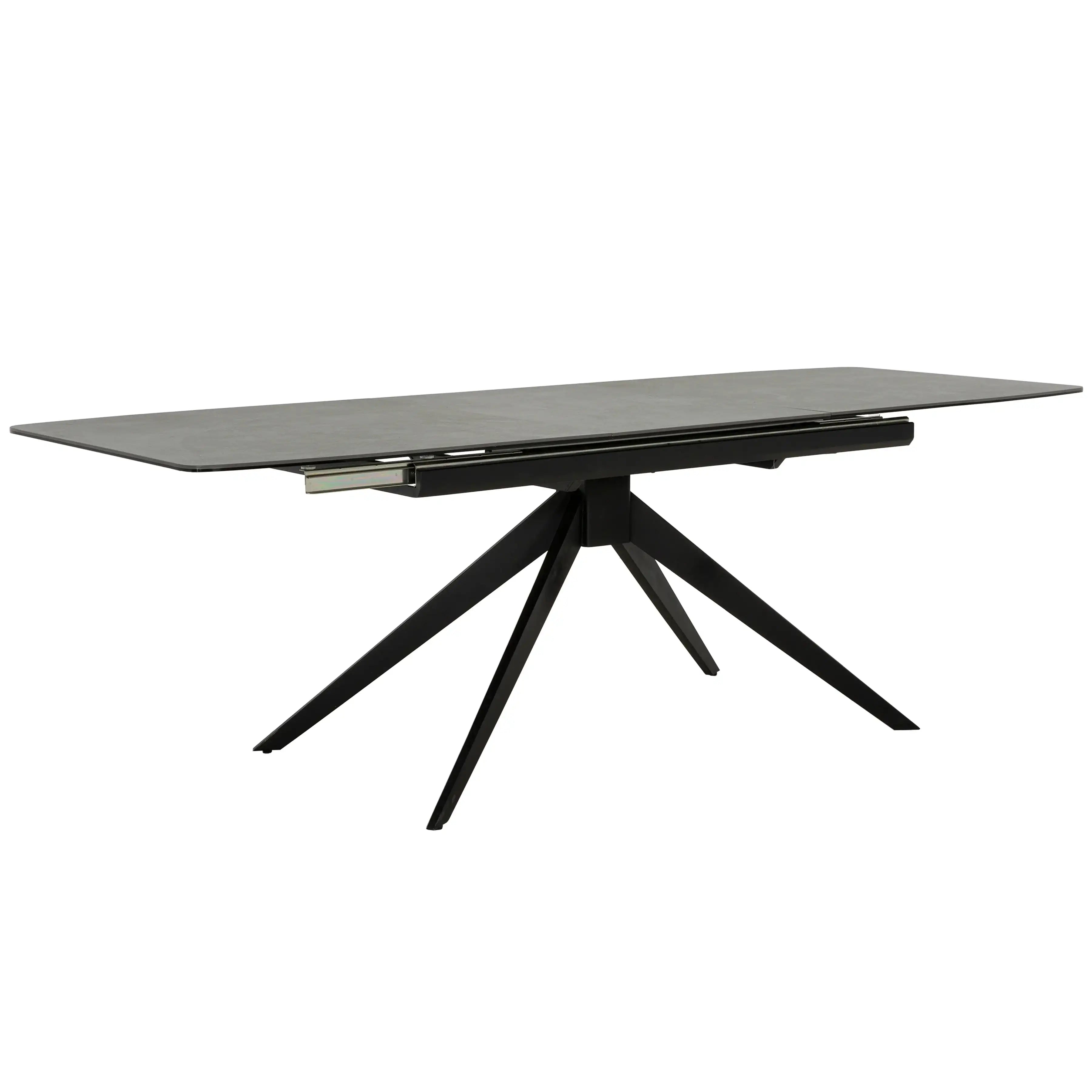 Primo Table de Cuisine avec Rallonges Intégrées (71" à 94") - Verre et Céramique Noire