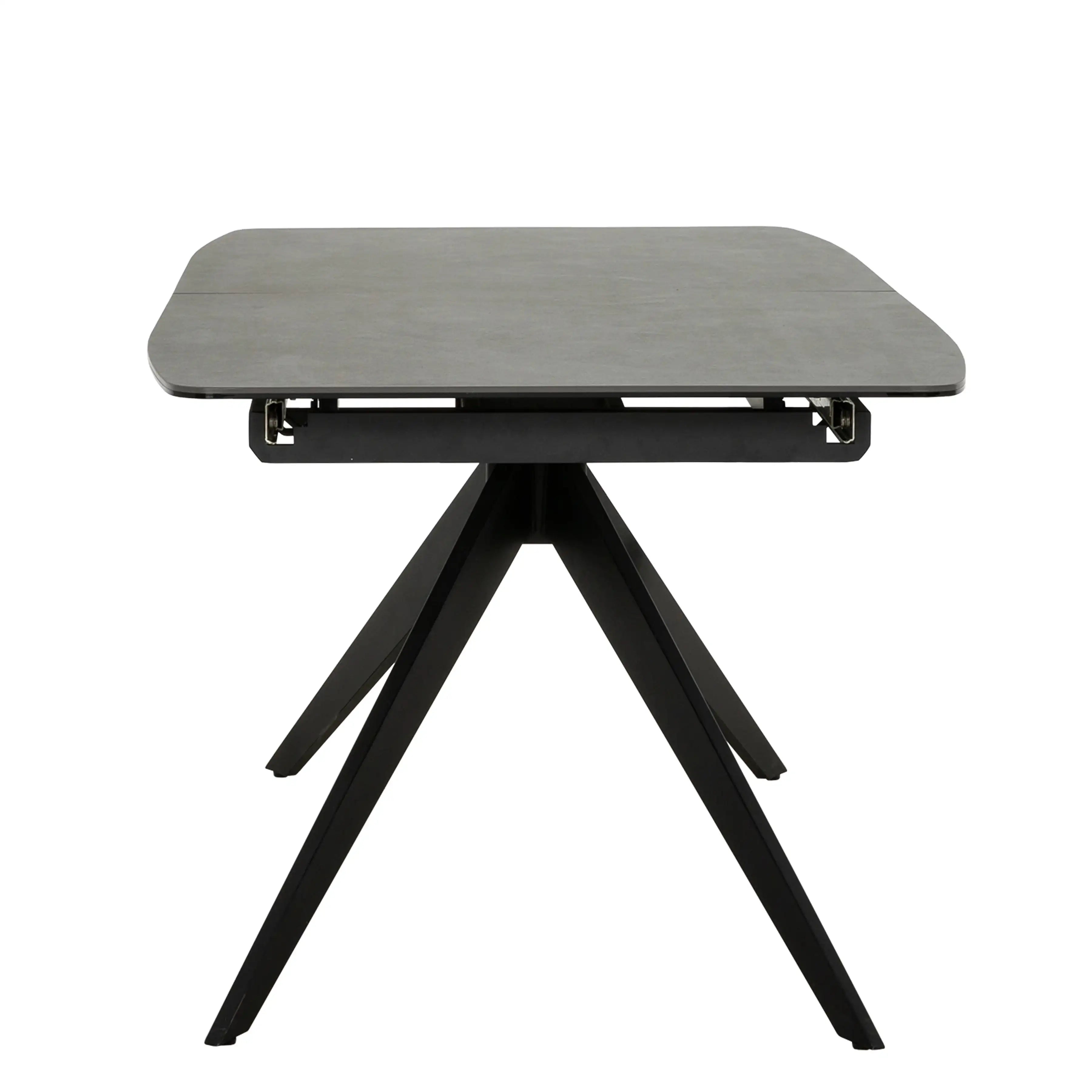 Primo Table de Cuisine avec Rallonges Intégrées (71" à 94") - Verre et Céramique Noire