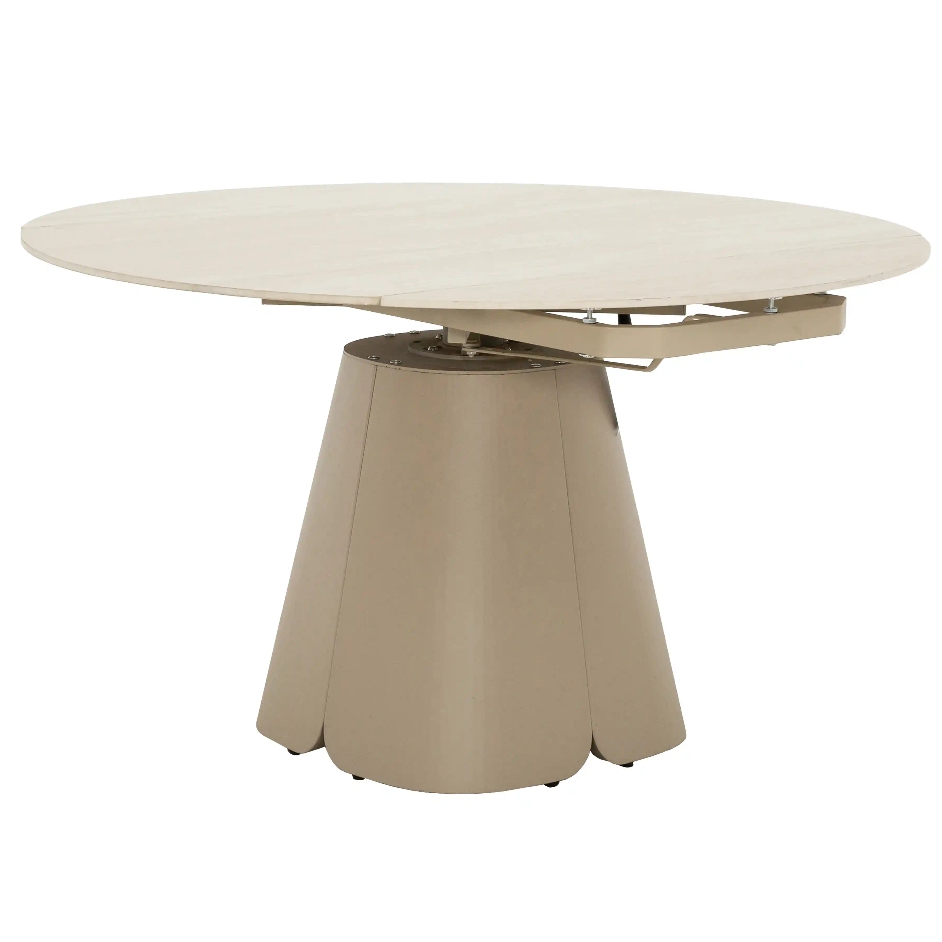 Primo Table Salle à Manger Extensible (32" à 52") avec Rallonge et 4 Chaises - Beige