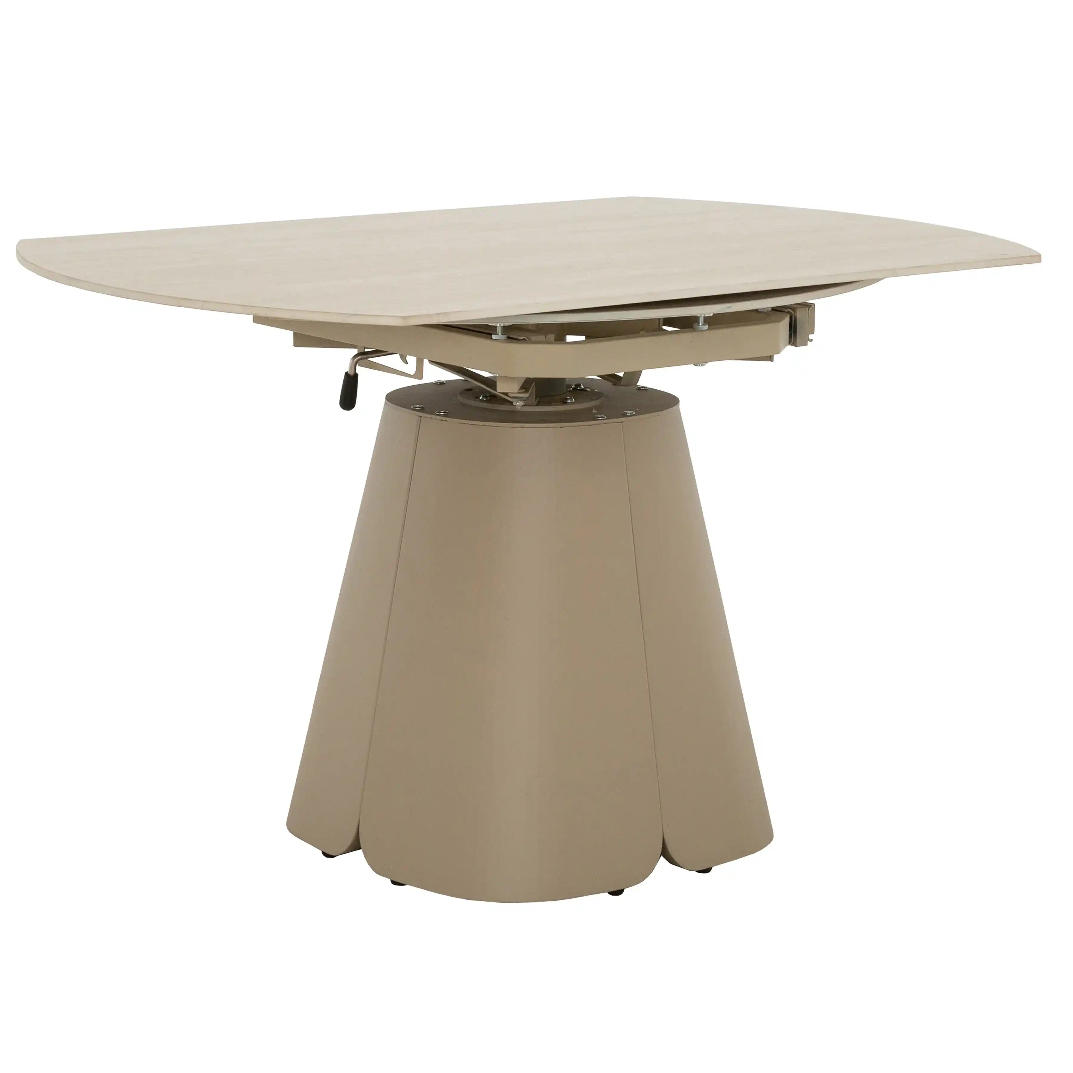 Primo Table de Cuisine Ronde Extensible (32" à 52") - Fini Marbre Beige