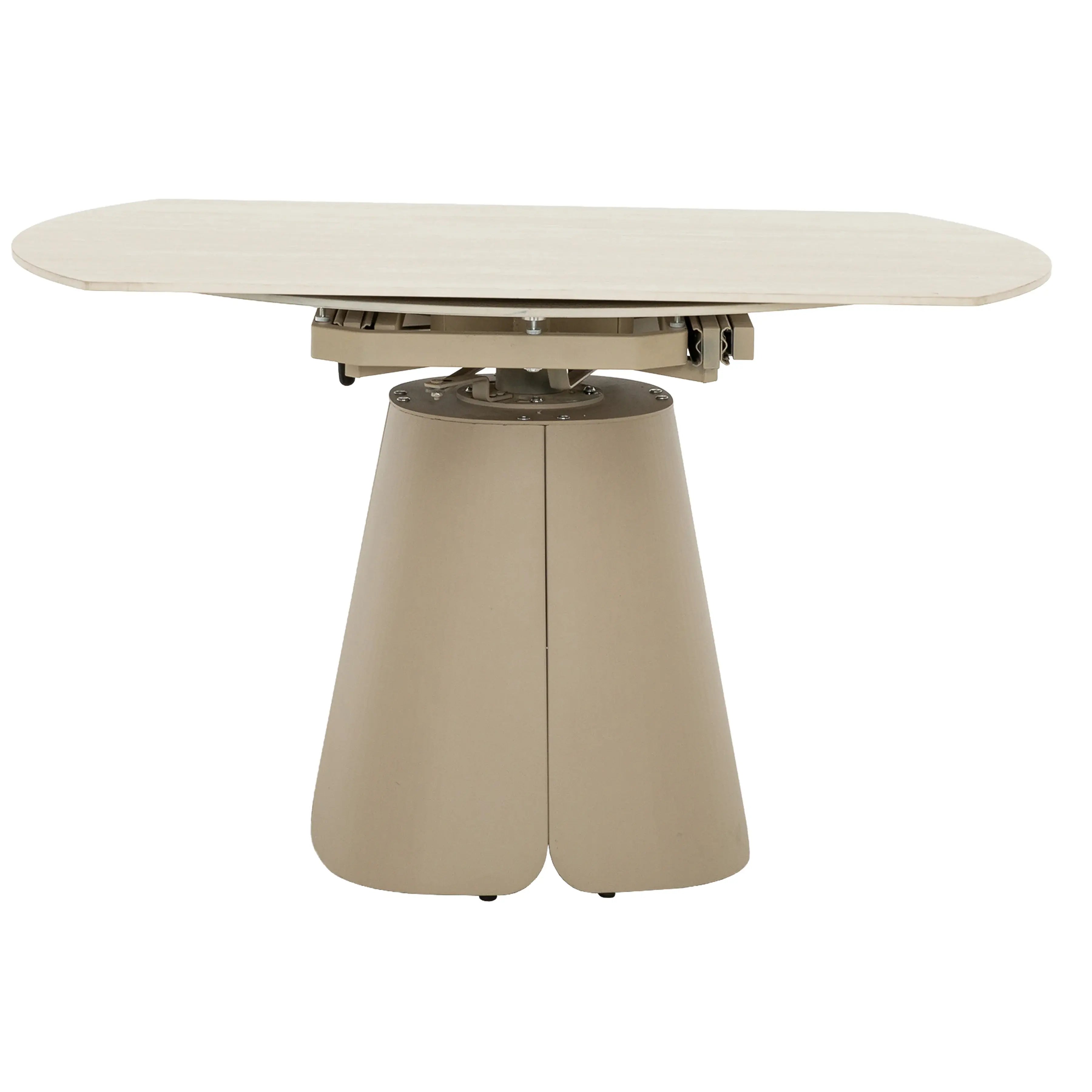 Primo Table Salle à Manger Extensible (32" à 52") avec Rallonge et 4 Chaises - Beige