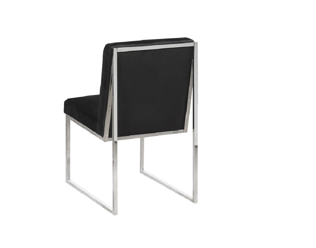 Chaises Brassex en tissu noir | Duo avec cadre fini chrome