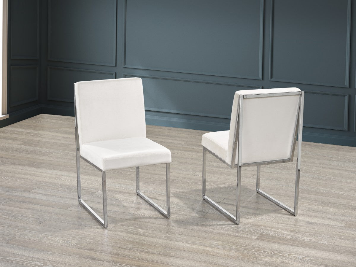 CHAISE DE SALLE À MANGER, JEU DE 2 - BLANCHE ( Meuble Mtl )
