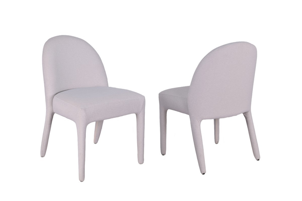 Chaises Dafne en tissu beige | Design incurvé et minimaliste (Set de 2)