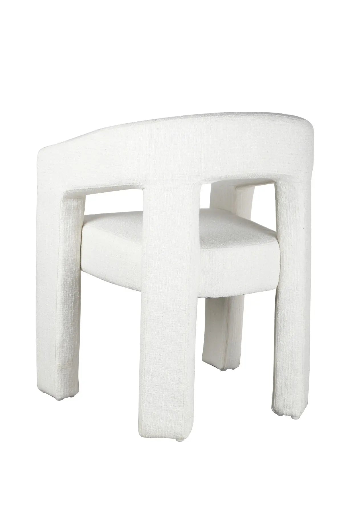 Chaise d'appoint Bella en tissu blanc | Design sculptural et moderne