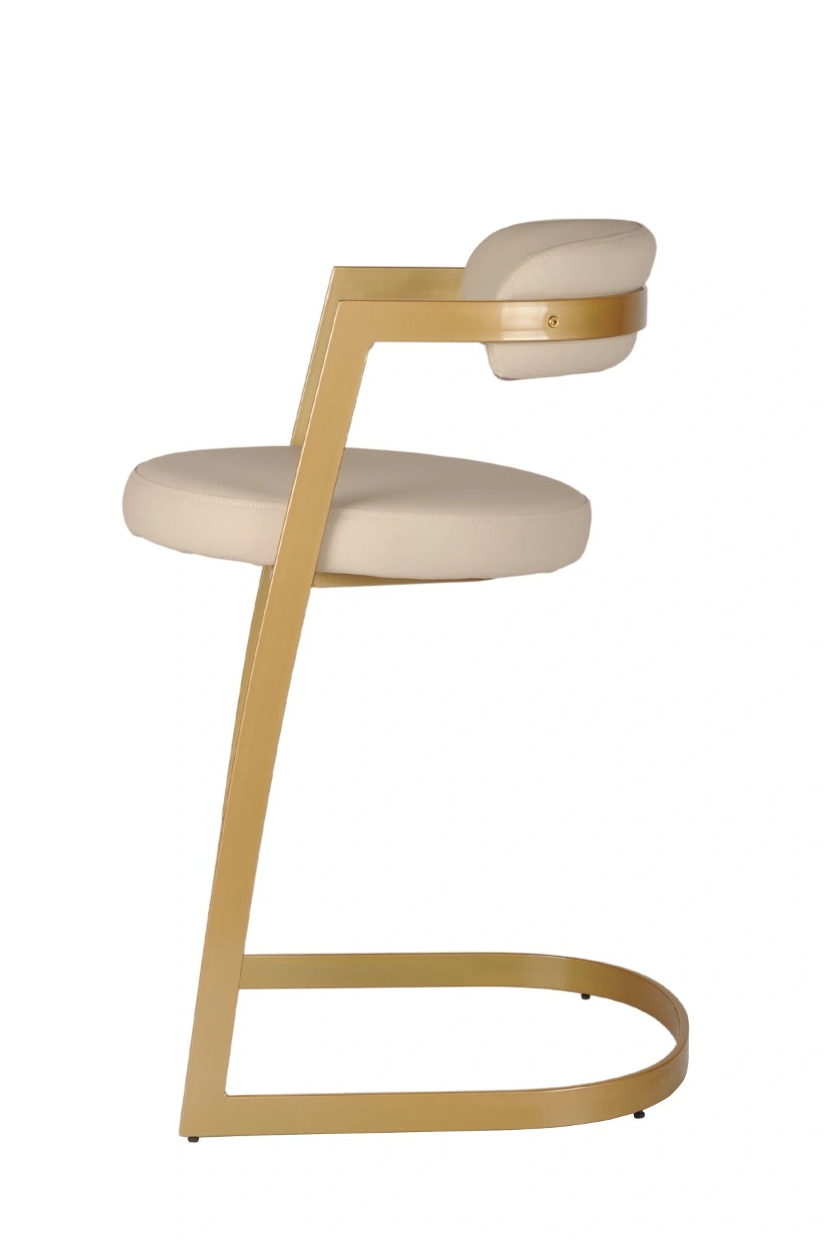 Set de 2 Tabourets de Comptoir Layla - Tissu Noir et Or