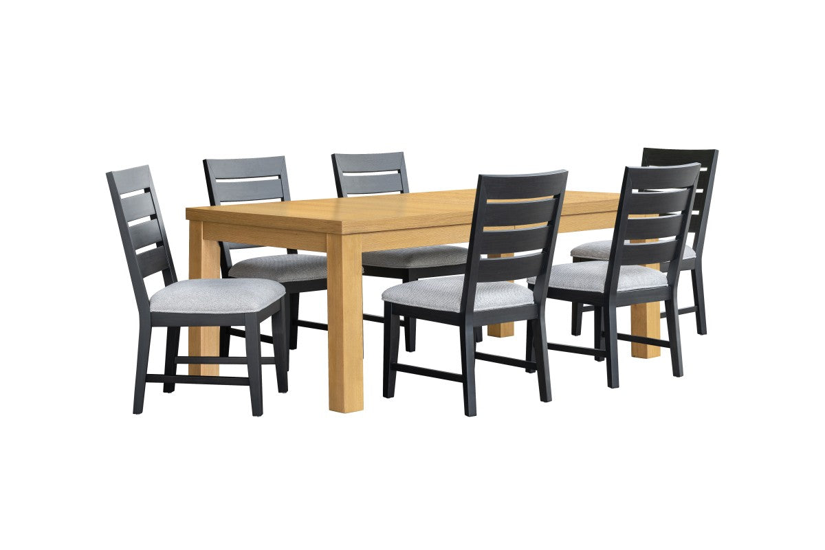 Ensemble à dîner Ottilie Chêne et Noir | Table extensible en bois massif