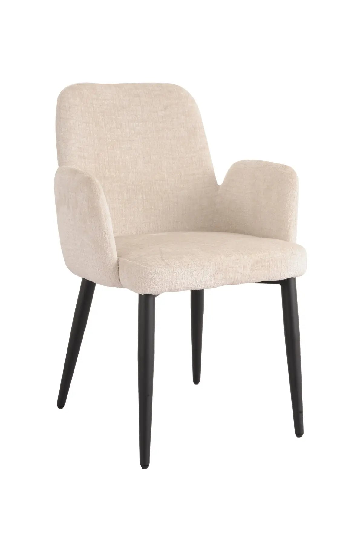 Chaises Allora en tissu beige | Duo contemporain avec pattes noires