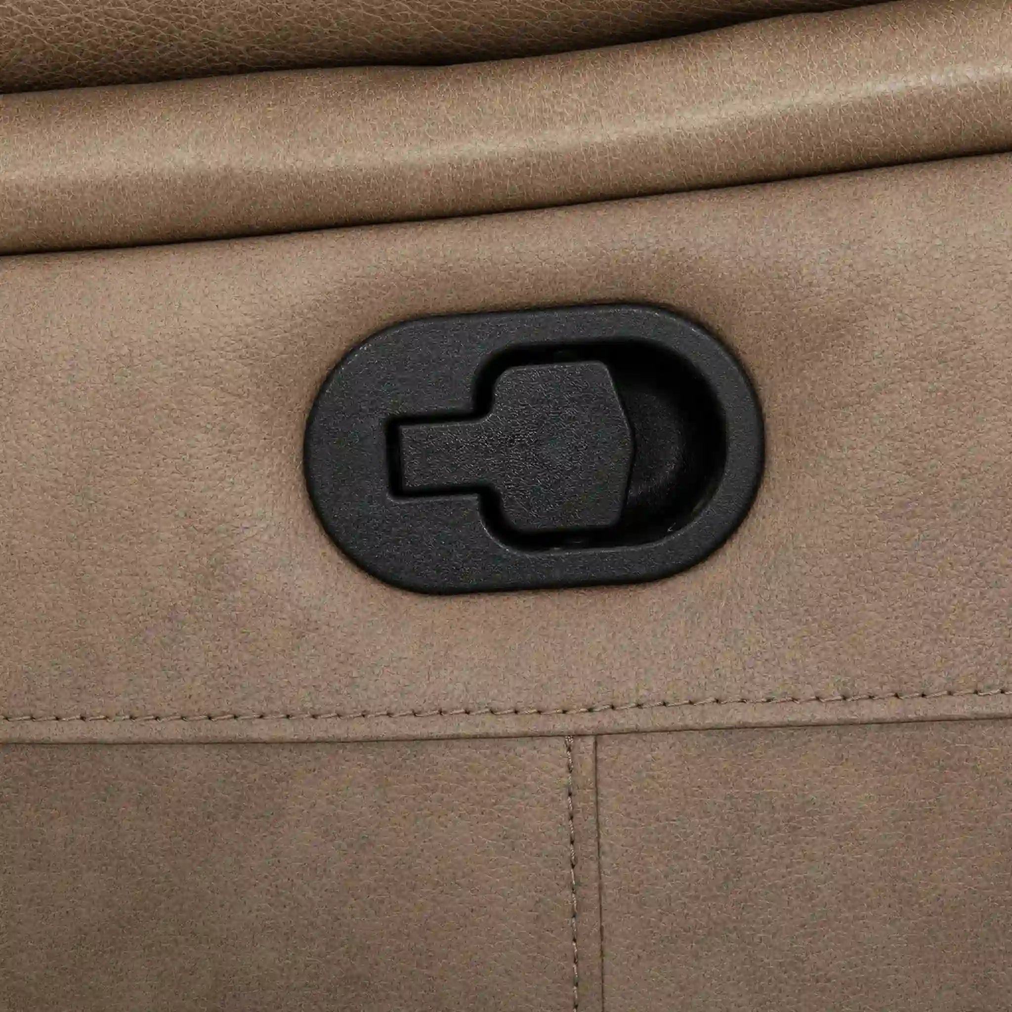 Primo Brindle Fauteuil Pivotant Berçant Inclinable Cuir Taupe