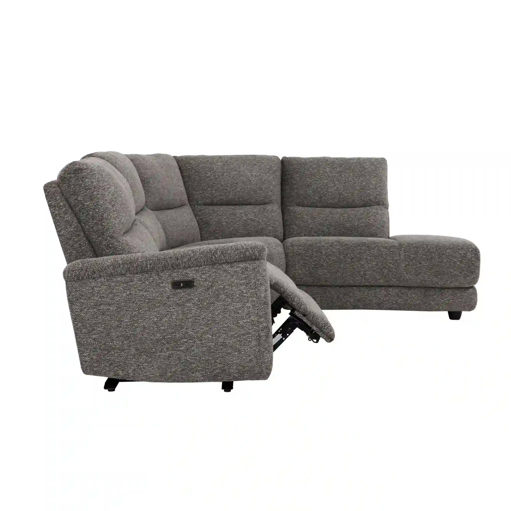 Primo Dalton Sofa Sectionnel Inclinable Électrique Droit Gris Foncée