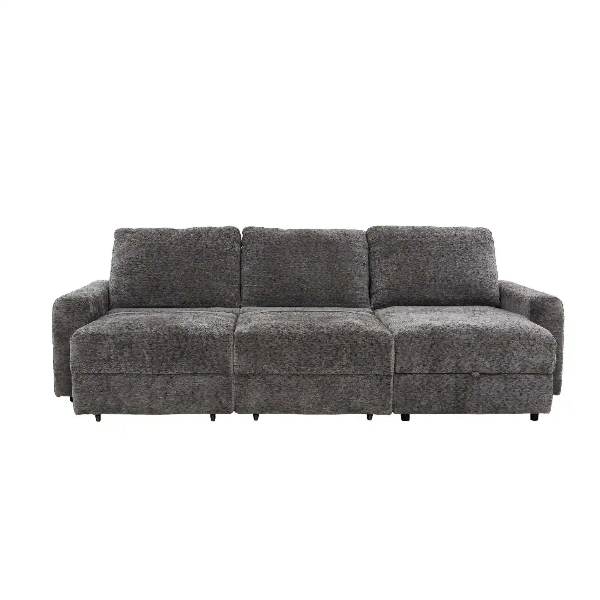 Infinity Sofa avec Rangement et Assises Coulissantes Électriques Gris
