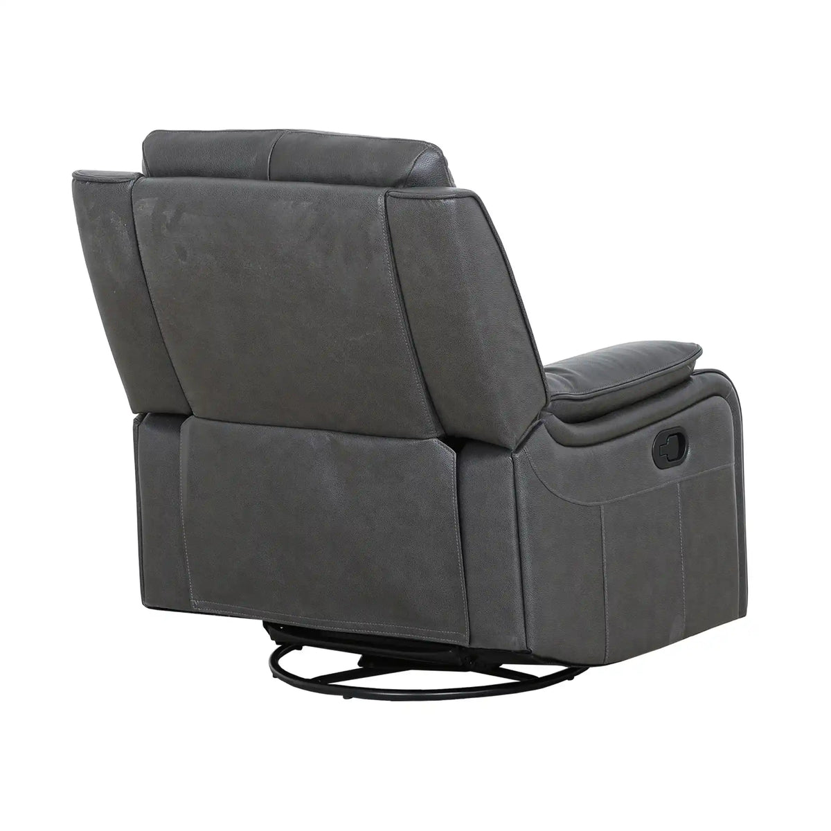 Primo Brindle Fauteuil Pivotant Berçant Inclinable Cuir Anthracite