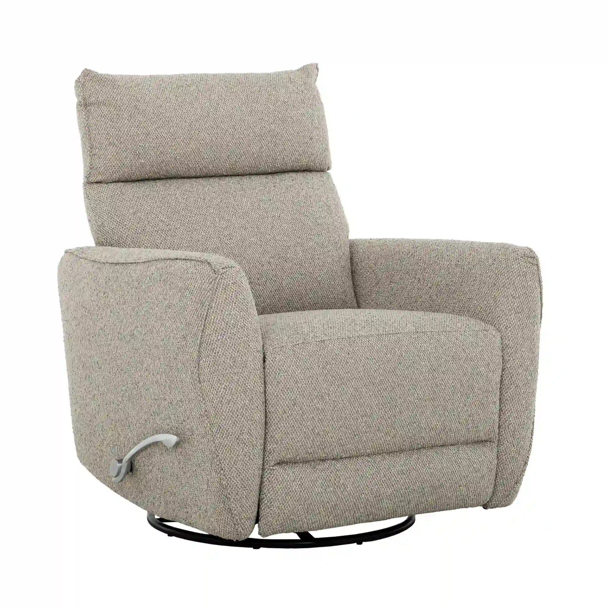 Primo Owen Fauteuil Berçant et Pivotant Inclinable en Tissu Beige