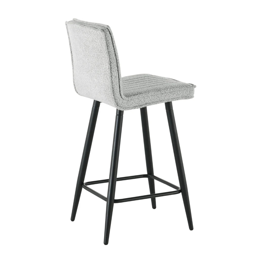 Duo 1019 : Tabourets de Bar en Tissu Latte et Pieds Noirs