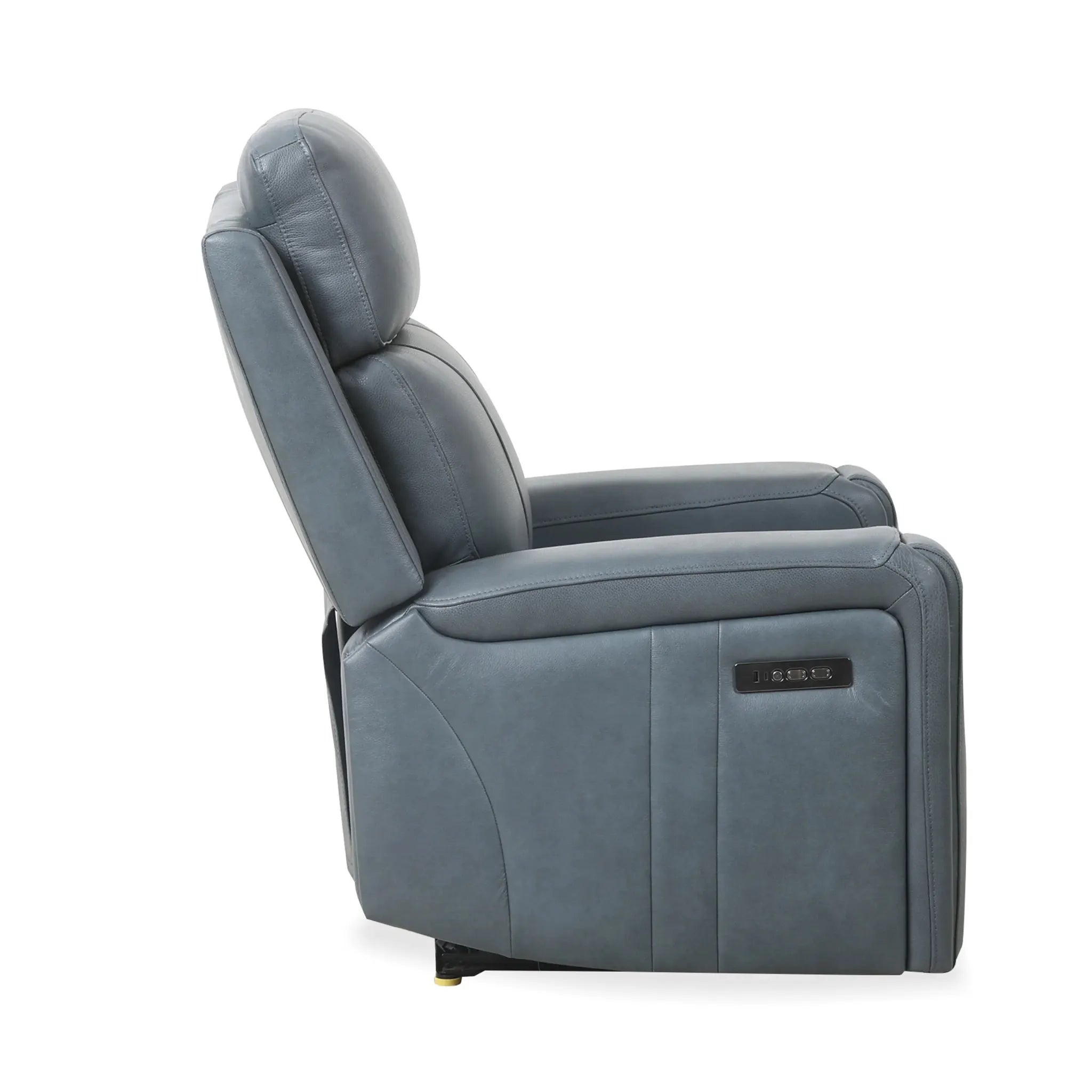 Primo Cavron Fauteuil Berçant et Inclinable Électrique Cuir Bleu