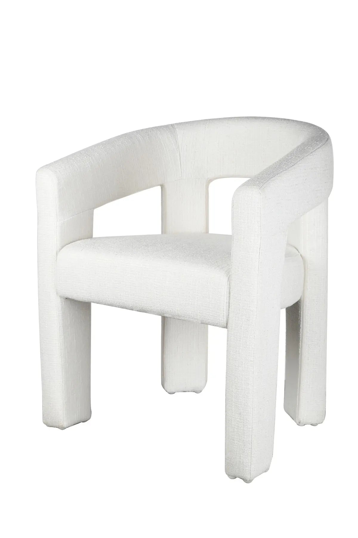 Chaise d'appoint Bella en tissu blanc | Design sculptural et moderne