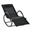 Chaise longue à bascule Zero Gravity, chaise à bascule de patio avec oreiller amovible, siège inclinable pour intérieur et extérieur, texteline respirante, noir