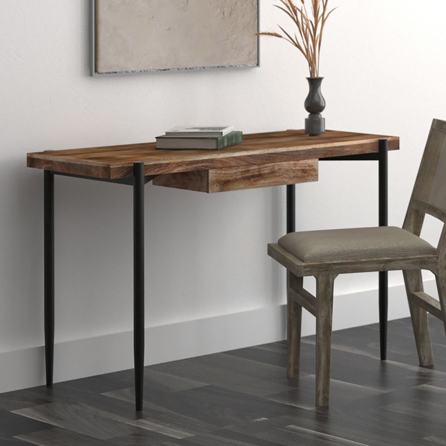 Bureau Navid en Naturel Brûlé et Noir ( Meuble Mtl )