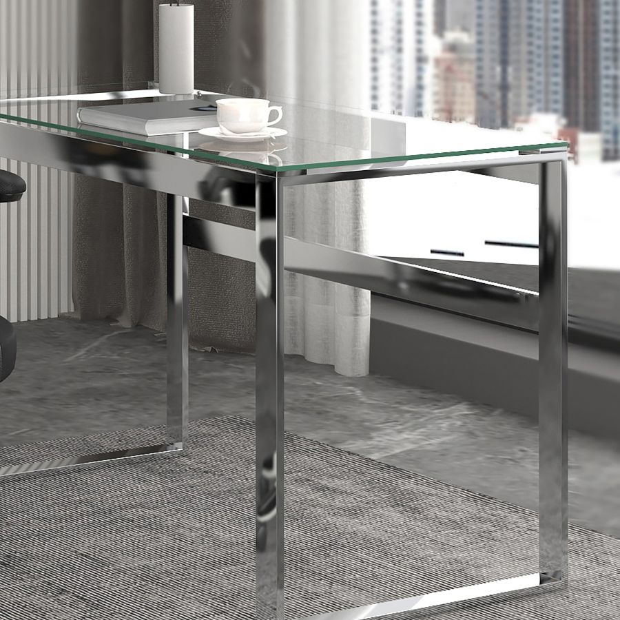 Bureau Zevon en argent ( Meuble Mtl )