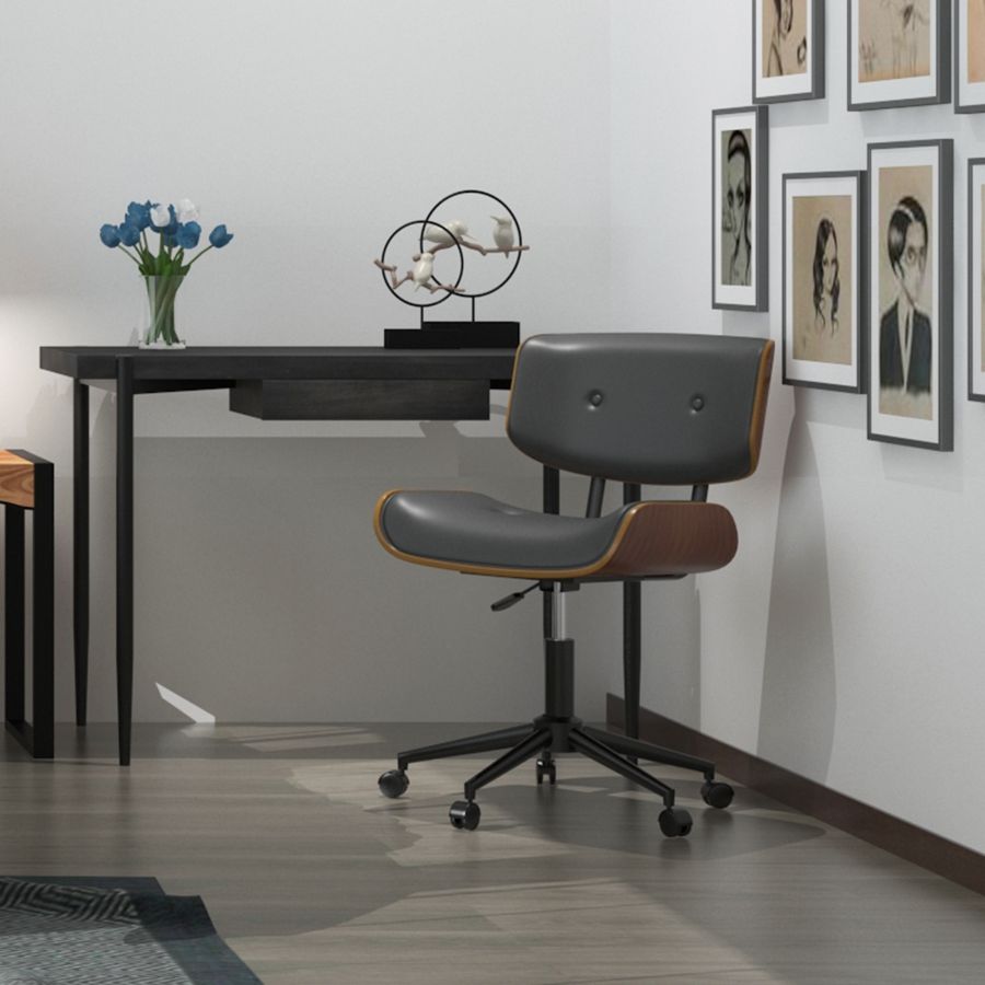 Chaise de bureau Loki en noir et noyer ( Meuble Mtl )