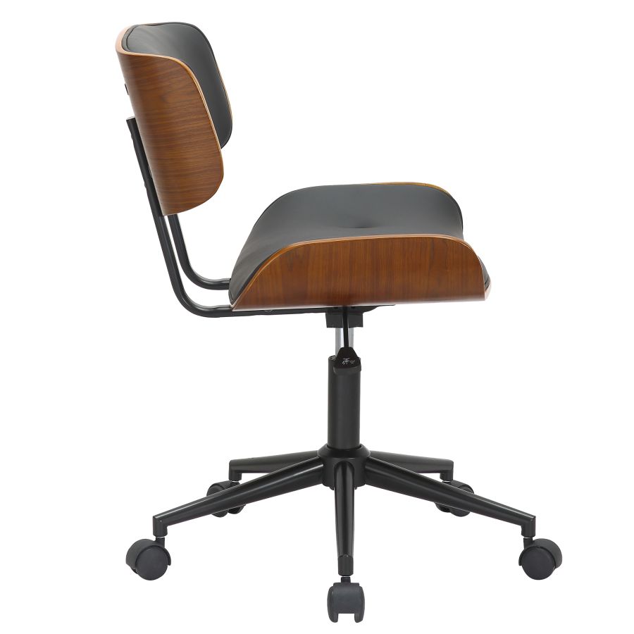 Chaise de bureau Loki en noir et noyer ( Meuble Mtl )