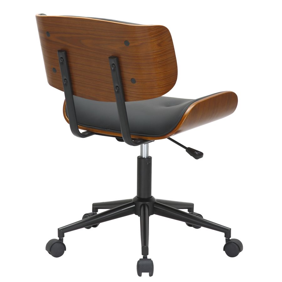 Chaise de bureau Loki en noir et noyer ( Meuble Mtl )