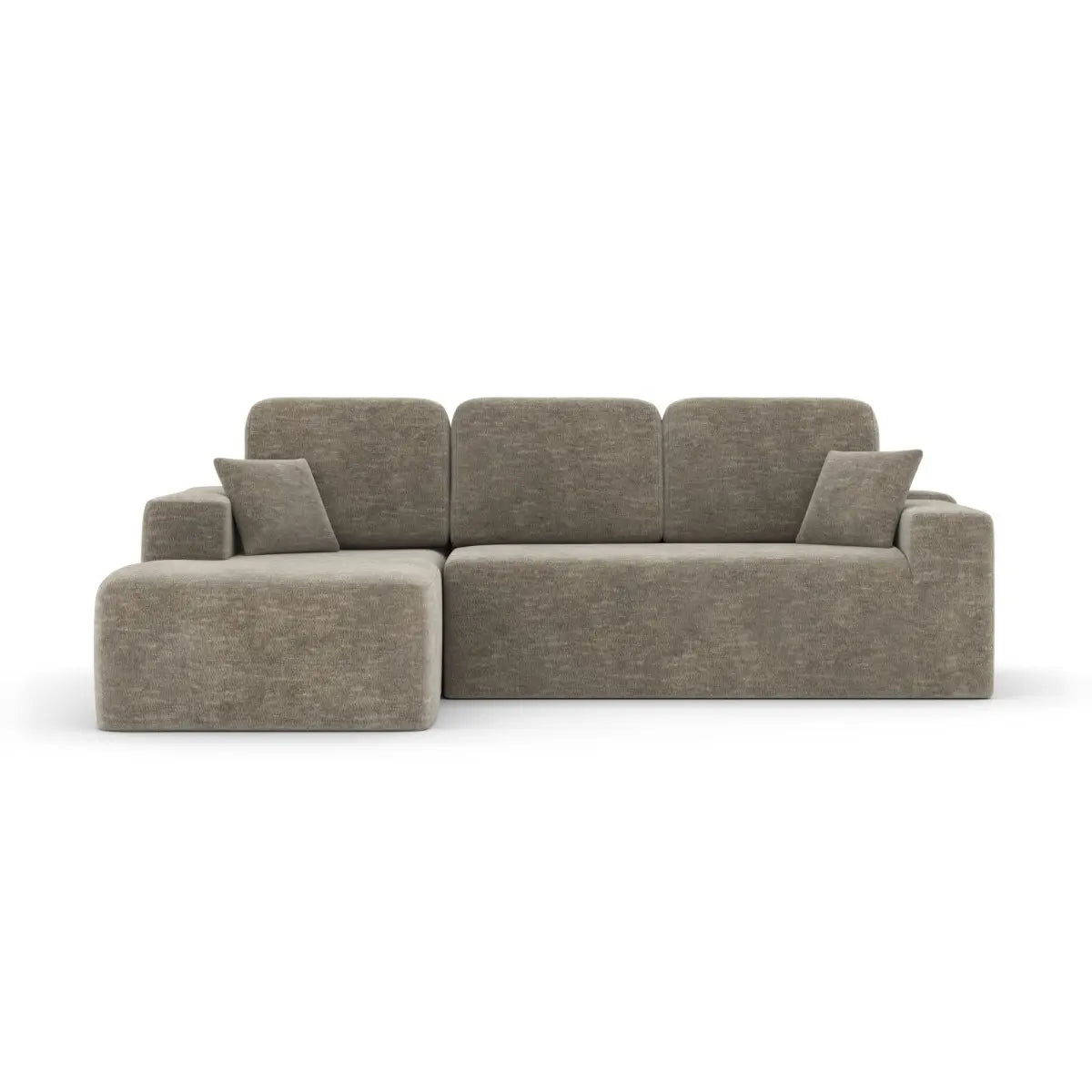Sectionnel Isabel avec Chaise Longue | Taupe et ressorts ensachés