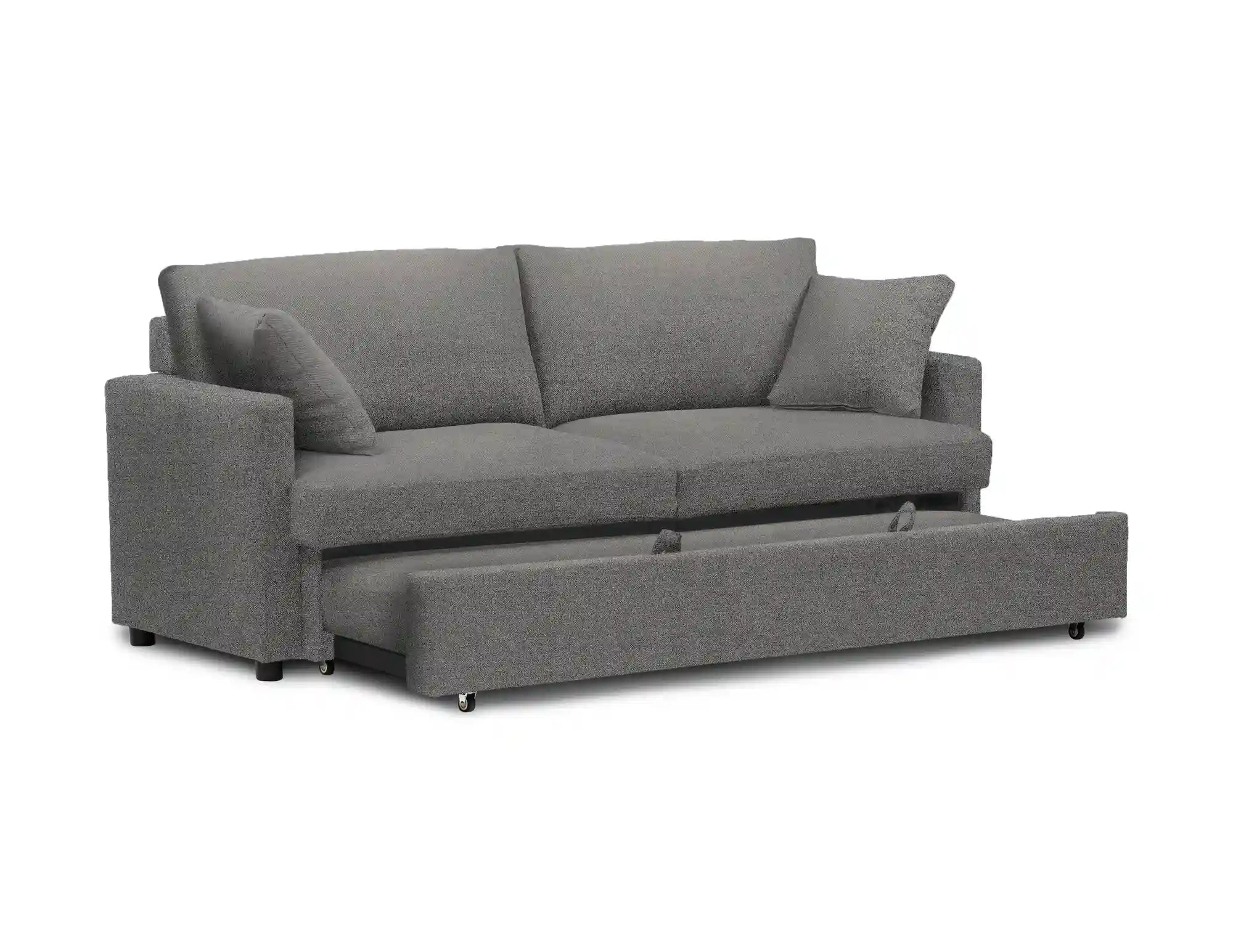 Divan Lit Convertible Gris Clair 78 Pouces avec Coussins