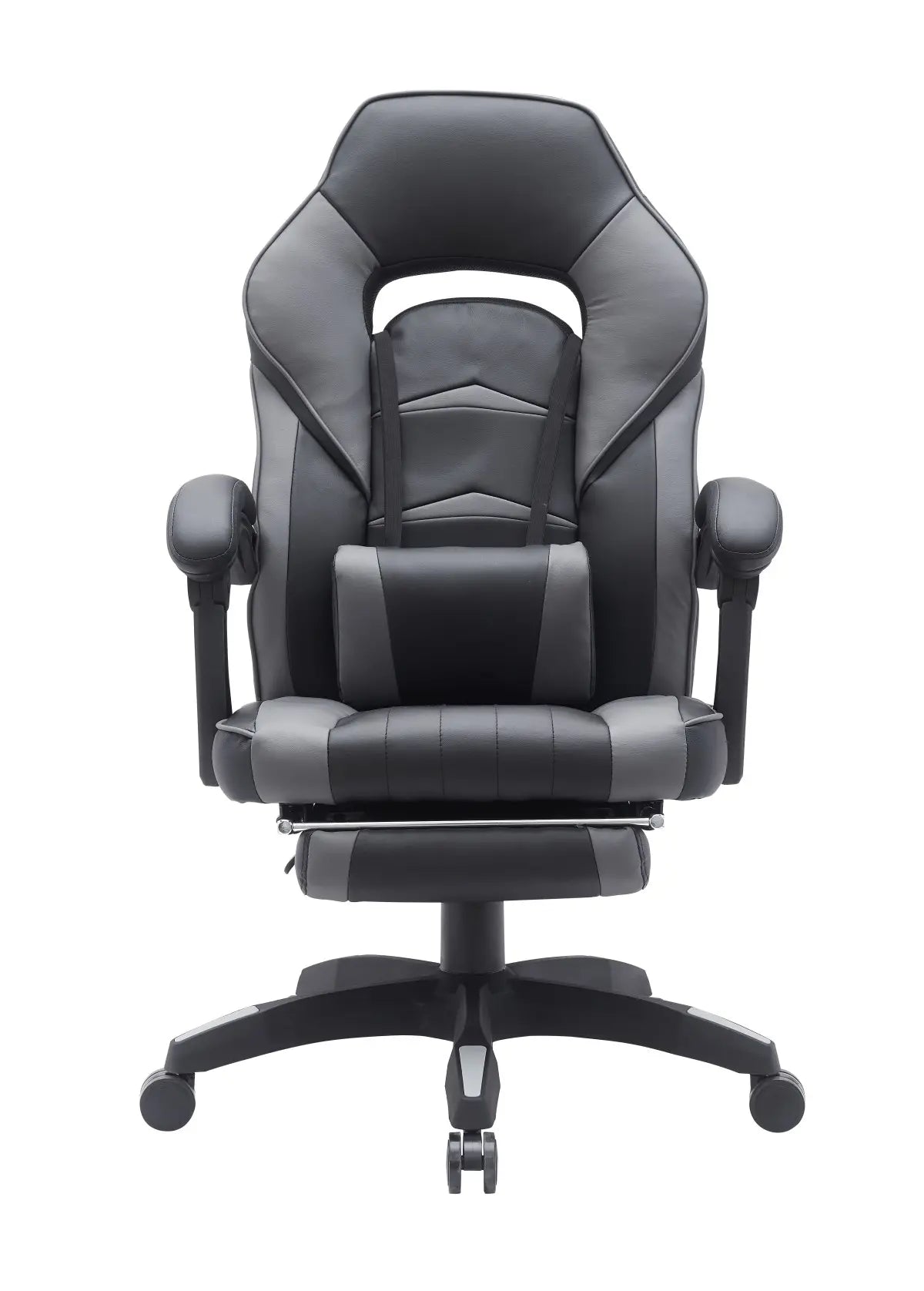 Brassed Ergonomic Gaming Chair | Black/Grey with Lumbar Support