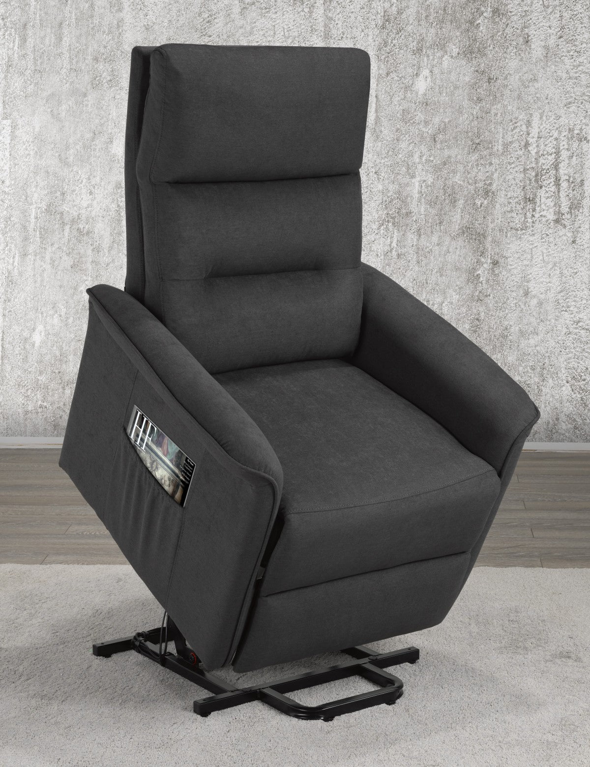 FAUTEUIL ÉLÉVATEUR INCLINABLE, GRIS FONCÉ ( Meuble Mtl )