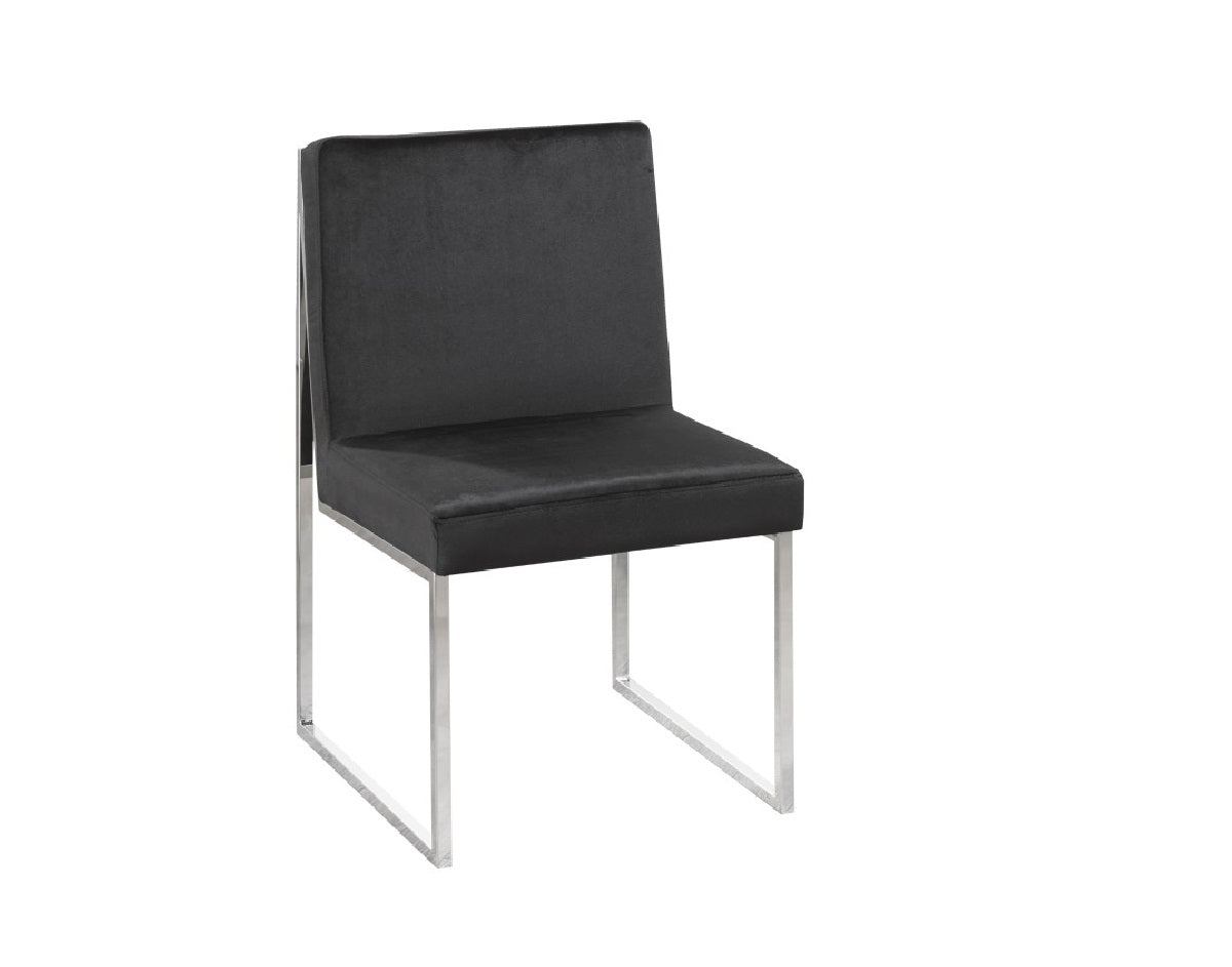 Chaises Brassex en tissu noir | Duo avec cadre fini chrome