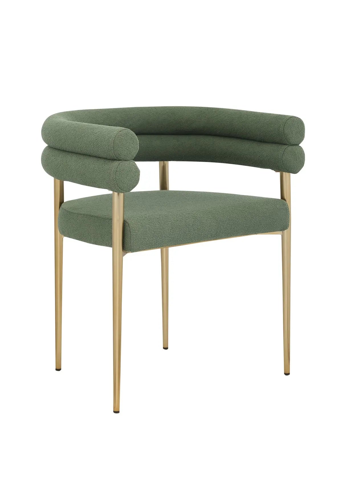 Chaises Allure en tissu vert émeraude | Cadre métallique doré (Duo)
