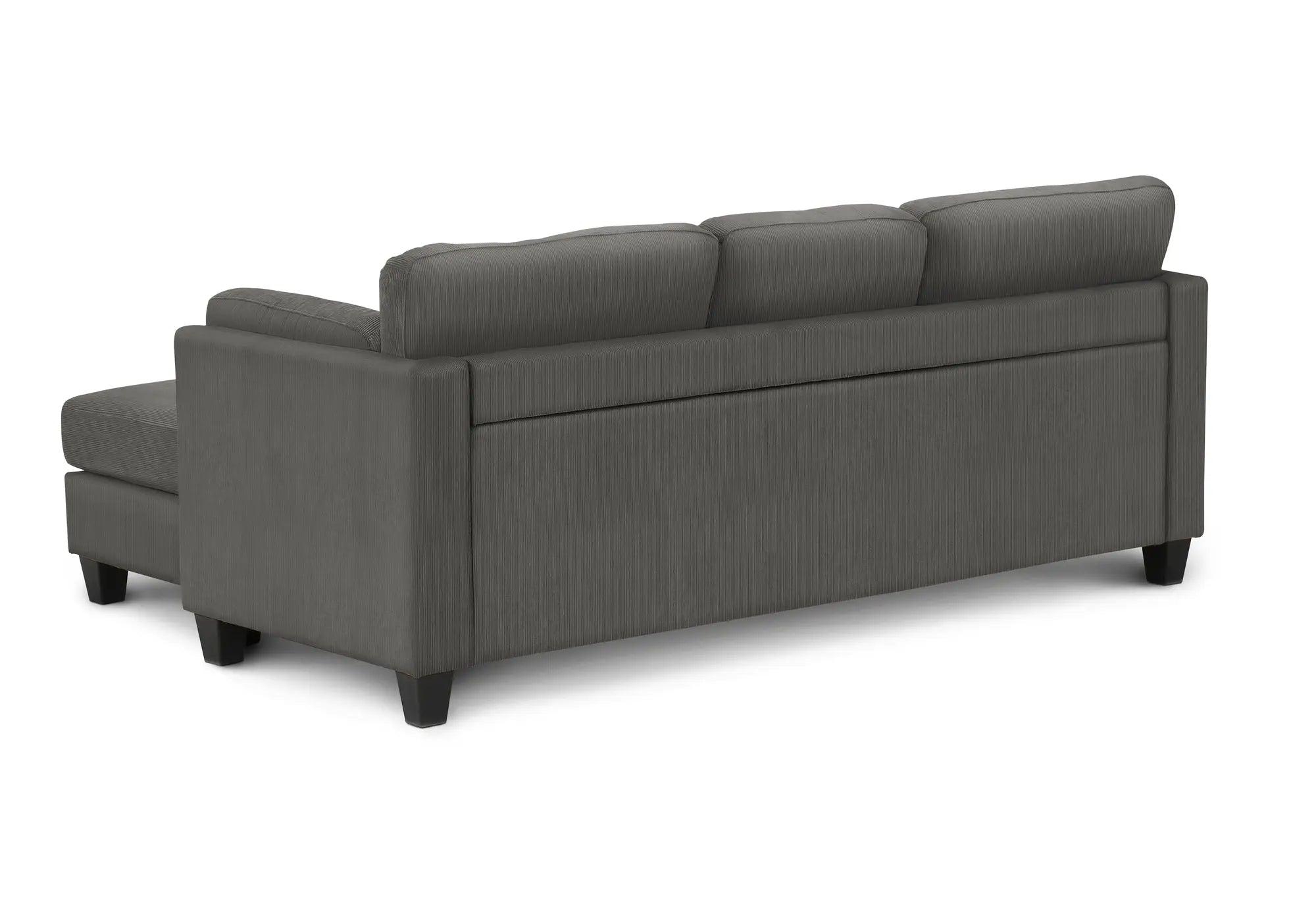 Sofa 3 Places Gris avec Méridienne Réversible 87" Monarch