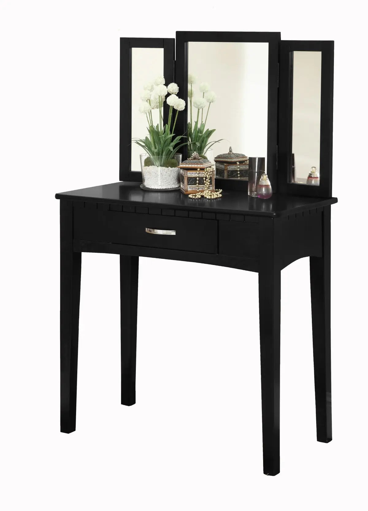 Table de maquillage Leilani Noire | Design moderne avec tiroir