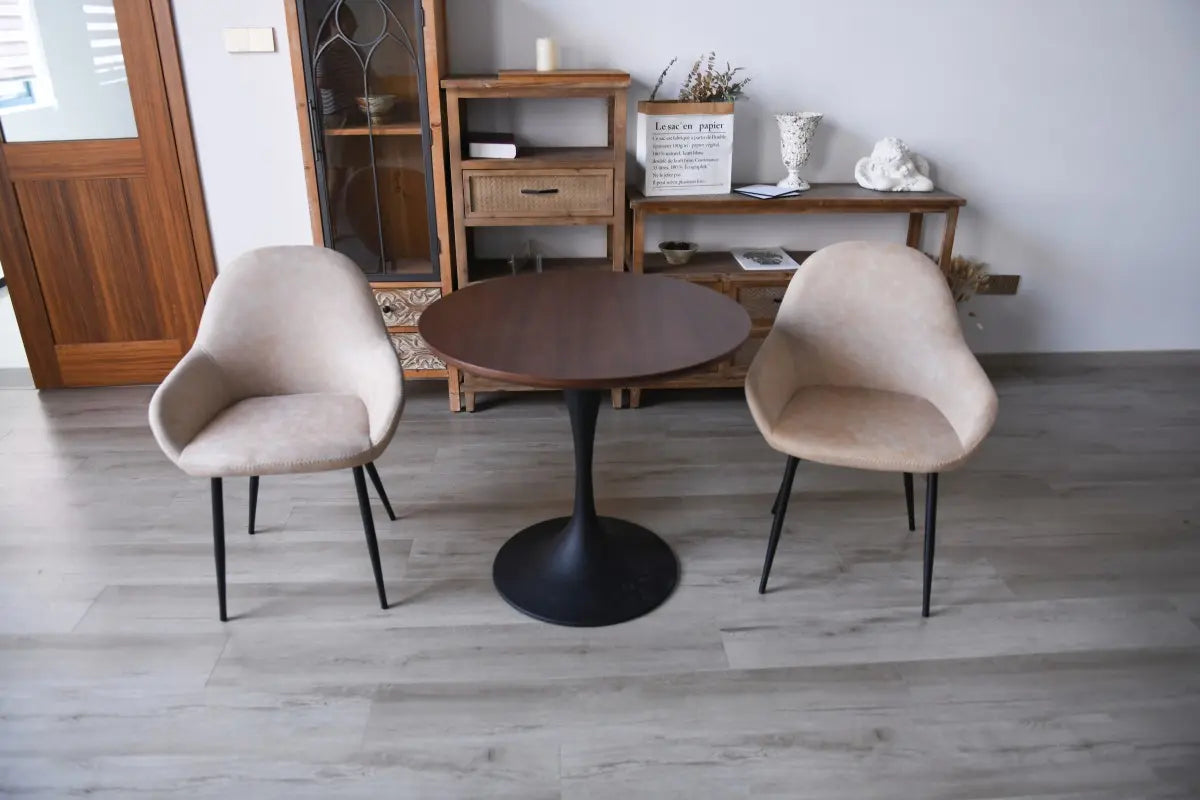 Chaises Odessa en tissu beige vintage | Duo avec cadre en acier