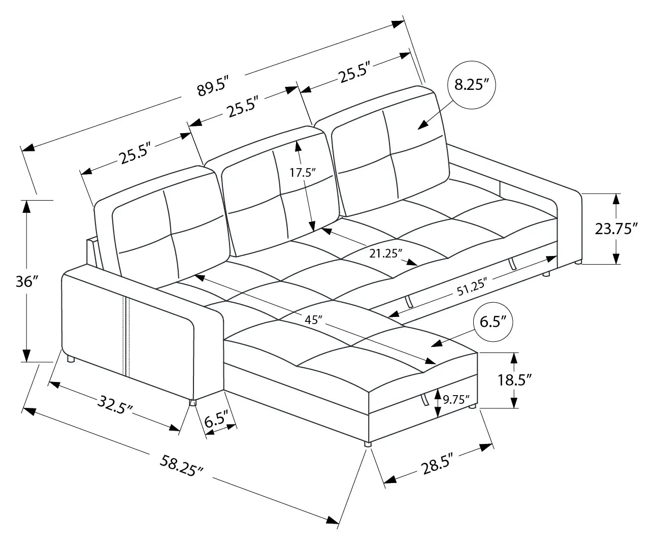 Divan Lit d'Angle Rouille 3 Places avec Chaise Longue et Rangement